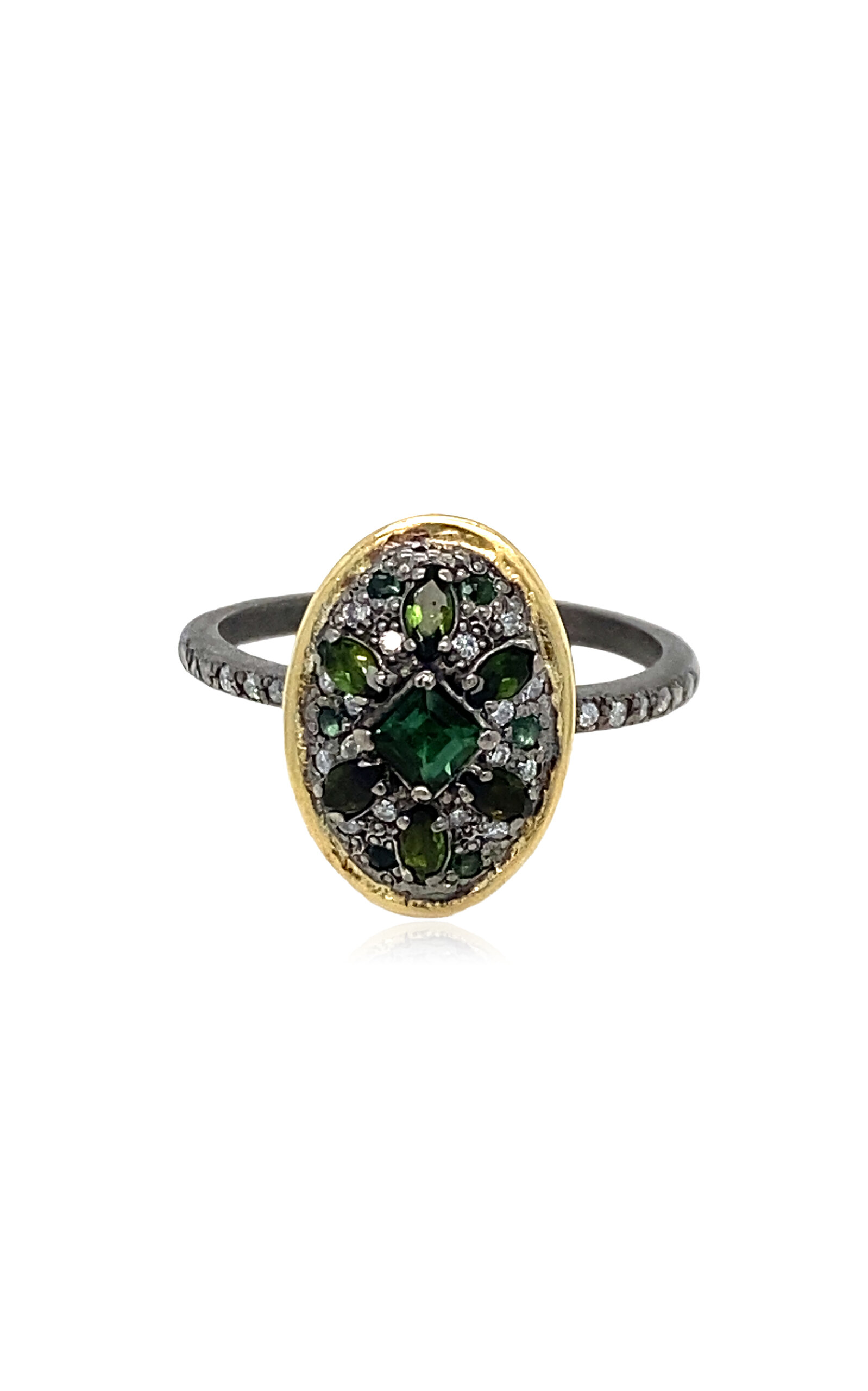 Armenta 18k Yellow Gold Sterling Silver Diamond And Tourmaline Ring In Multi