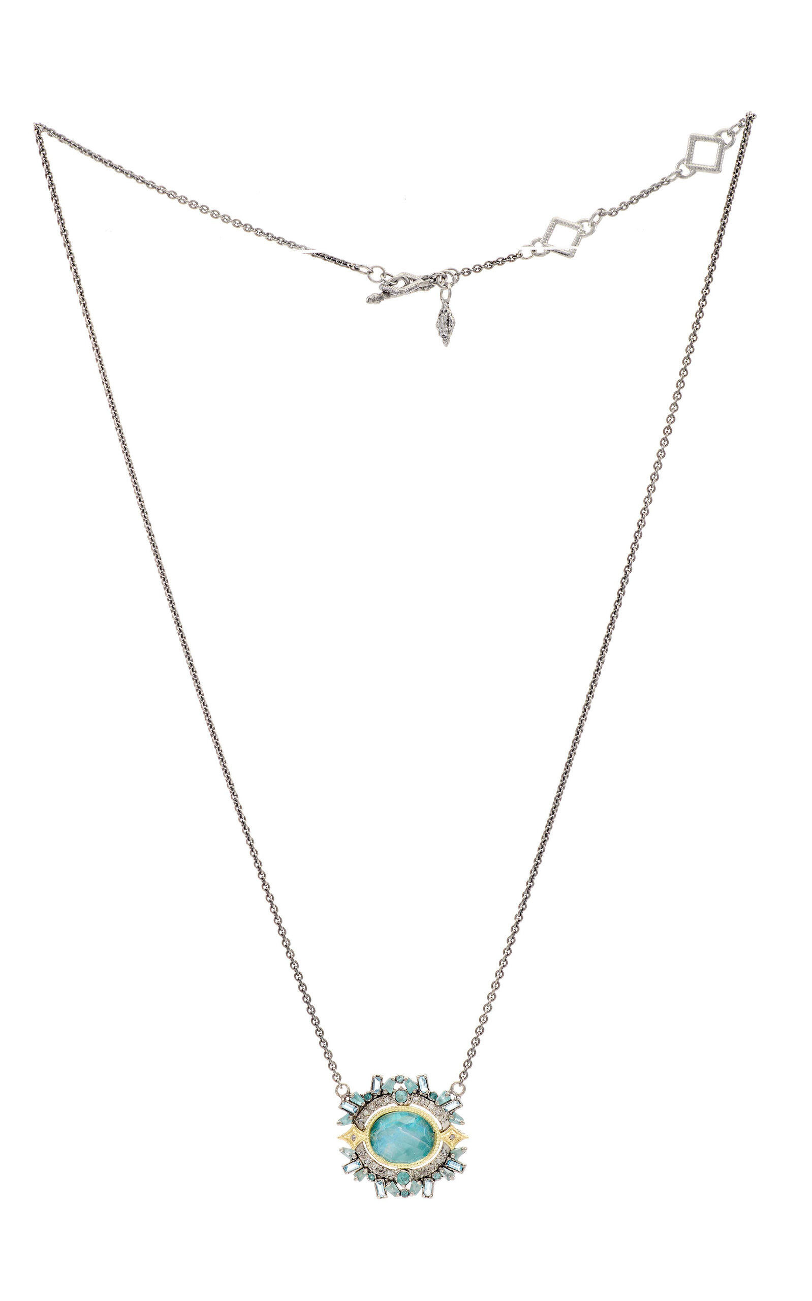 Armenta 18k Yellow Gold Sterling Silver Grandidierite Necklace In Blue