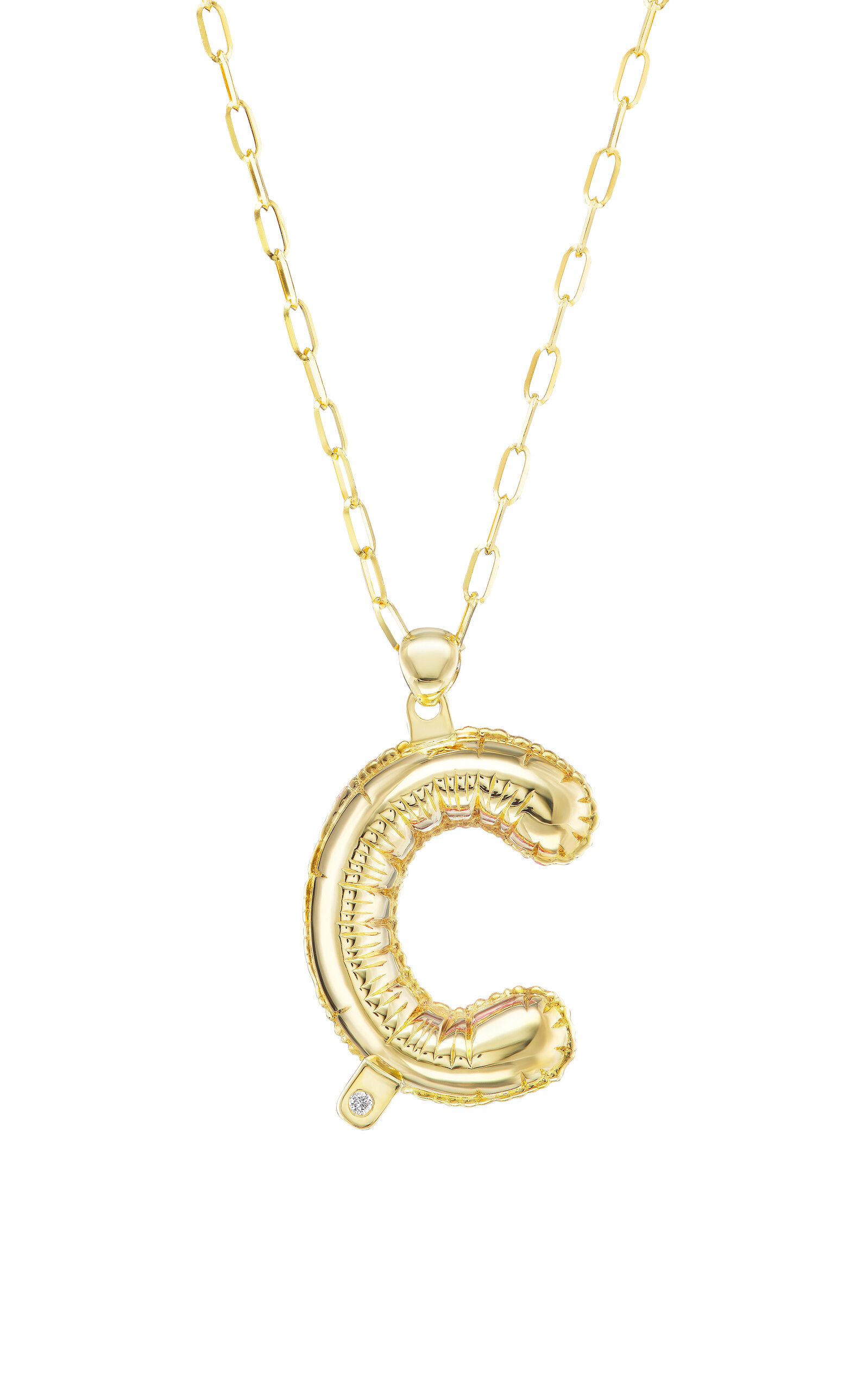 TACIT 14K Yellow Gold Two Sided Jumbo Balloon Letter Pendant - Pink - Only At Moda Operandi