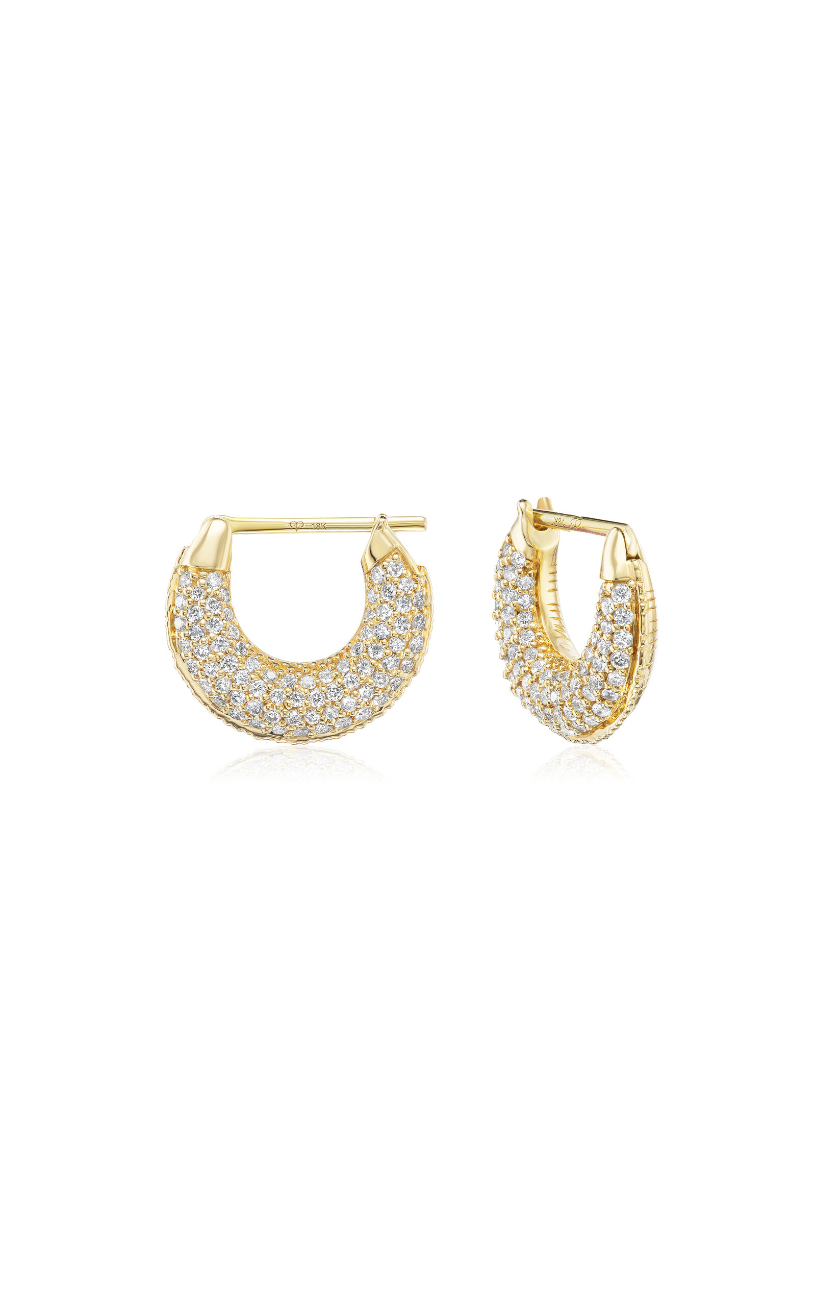 TACIT 14k Yellow Gold Diamond Dual Huggies - Gold - OS - Only At Moda Operandi