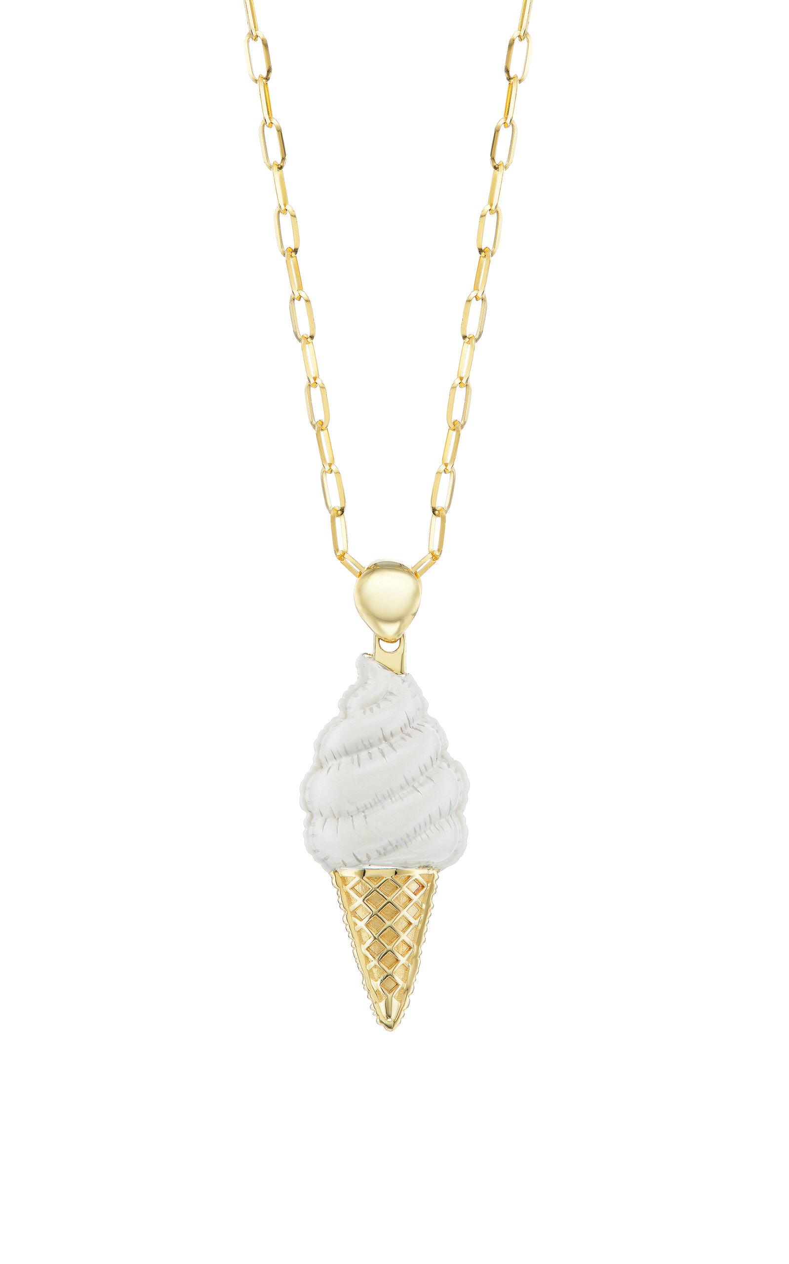 TACIT 14k Yellow Gold Soft Serve Necklace - White - OS - Only At Moda Operandi