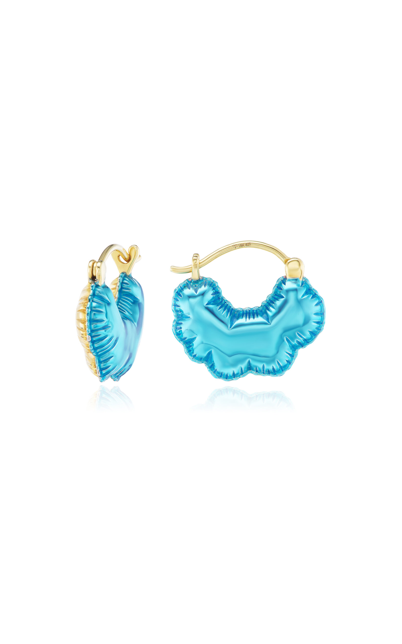 TACIT 14k Yellow Gold Cloud Hoops - Blue - OS - Only At Moda Operandi