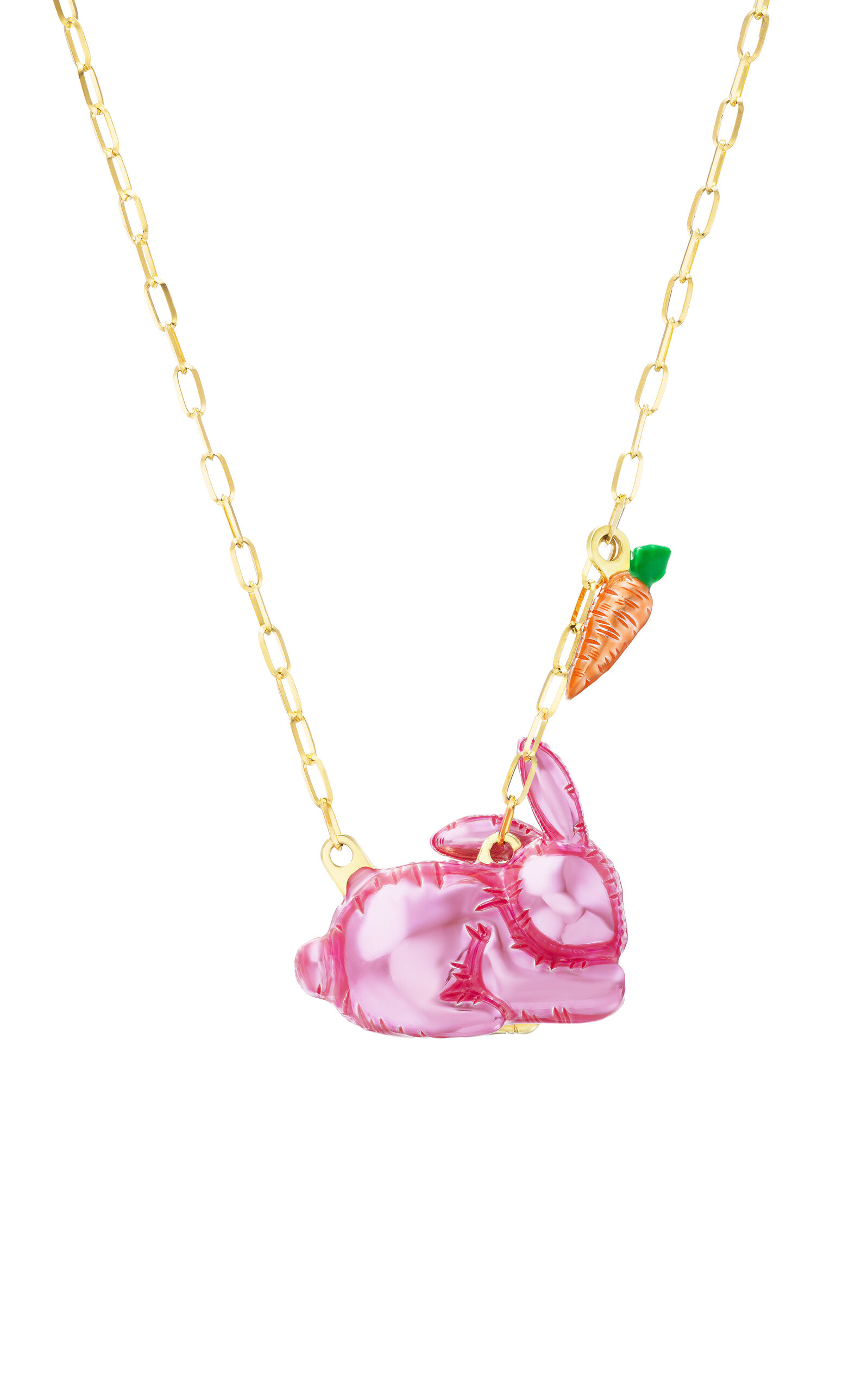TACIT 14k Yellow Gold Floppers Dreams About a Carrot Necklace - Pink - OS - Only At Moda Operandi