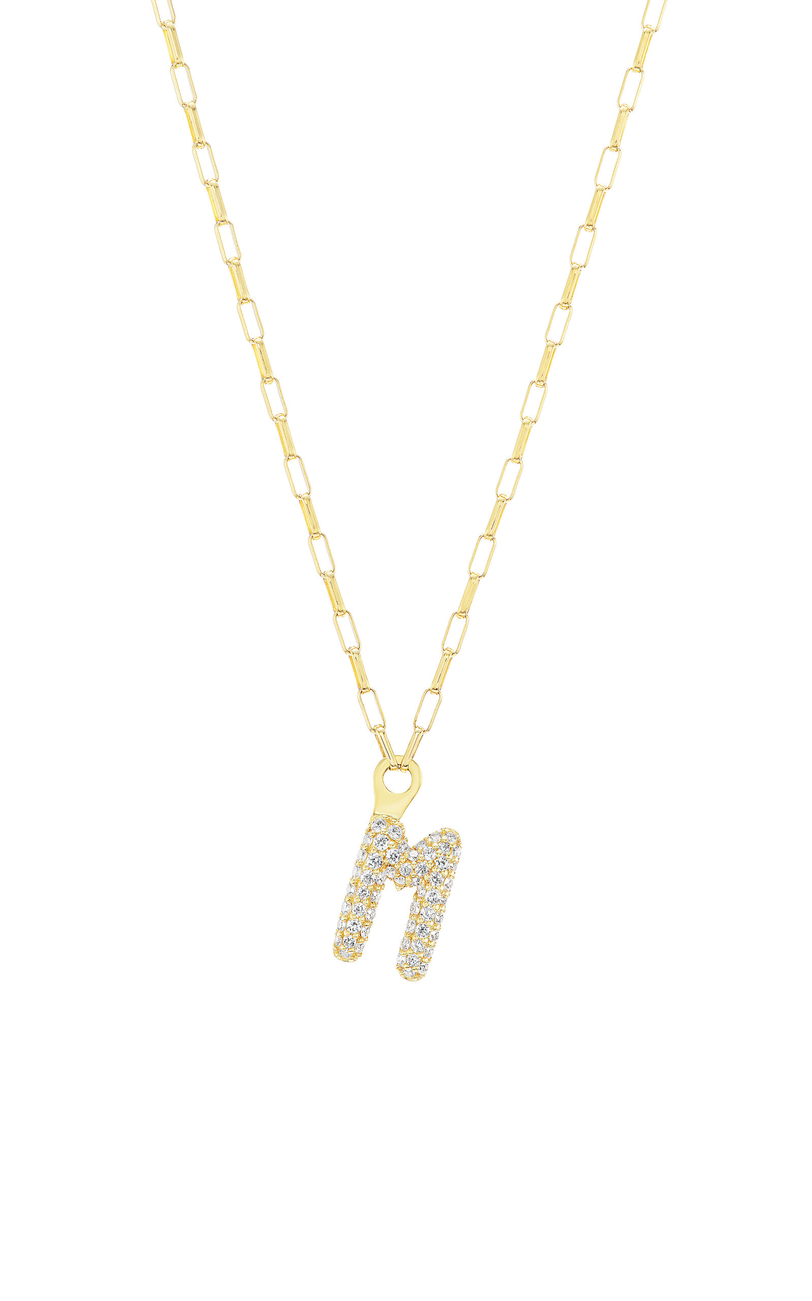 Tacit 14k Yellow Gold Diamond Mini Letter Necklace