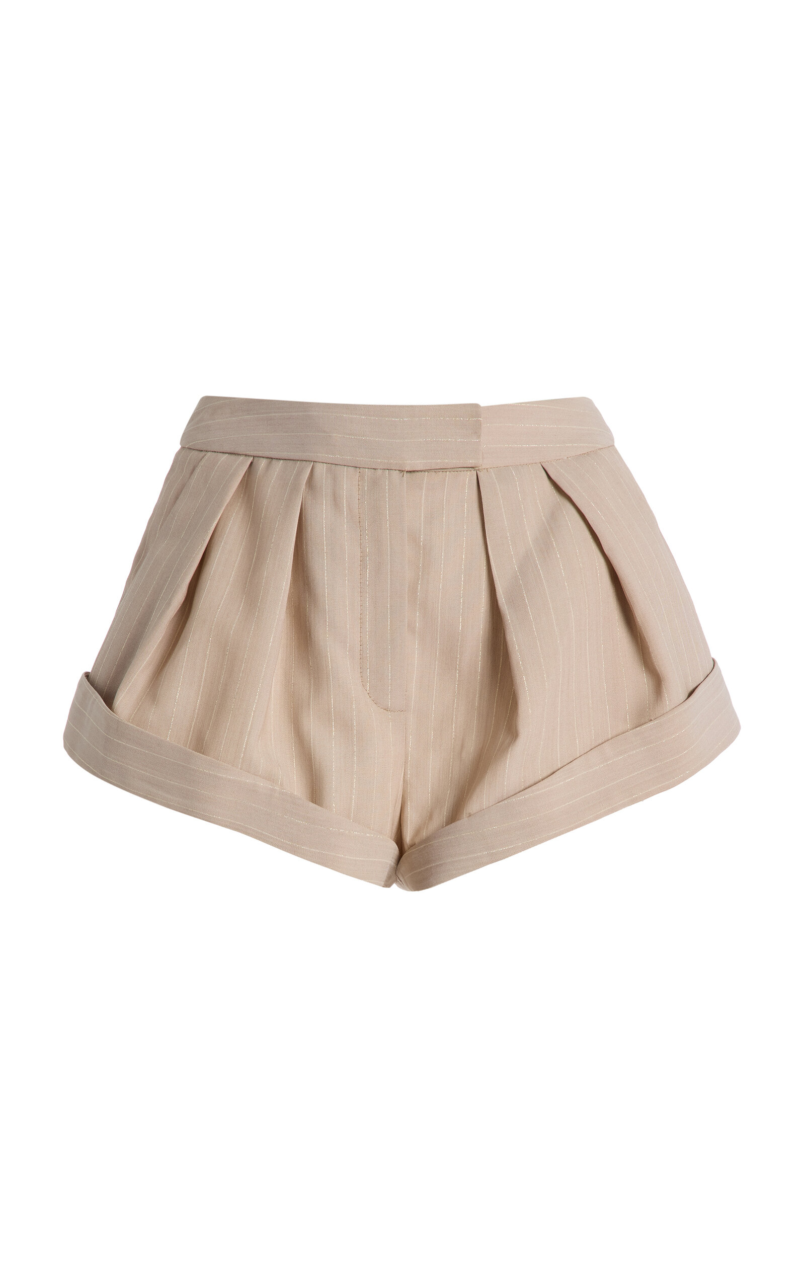 LaQuan Smith Pleated Mini Shorts - Neutral - XS