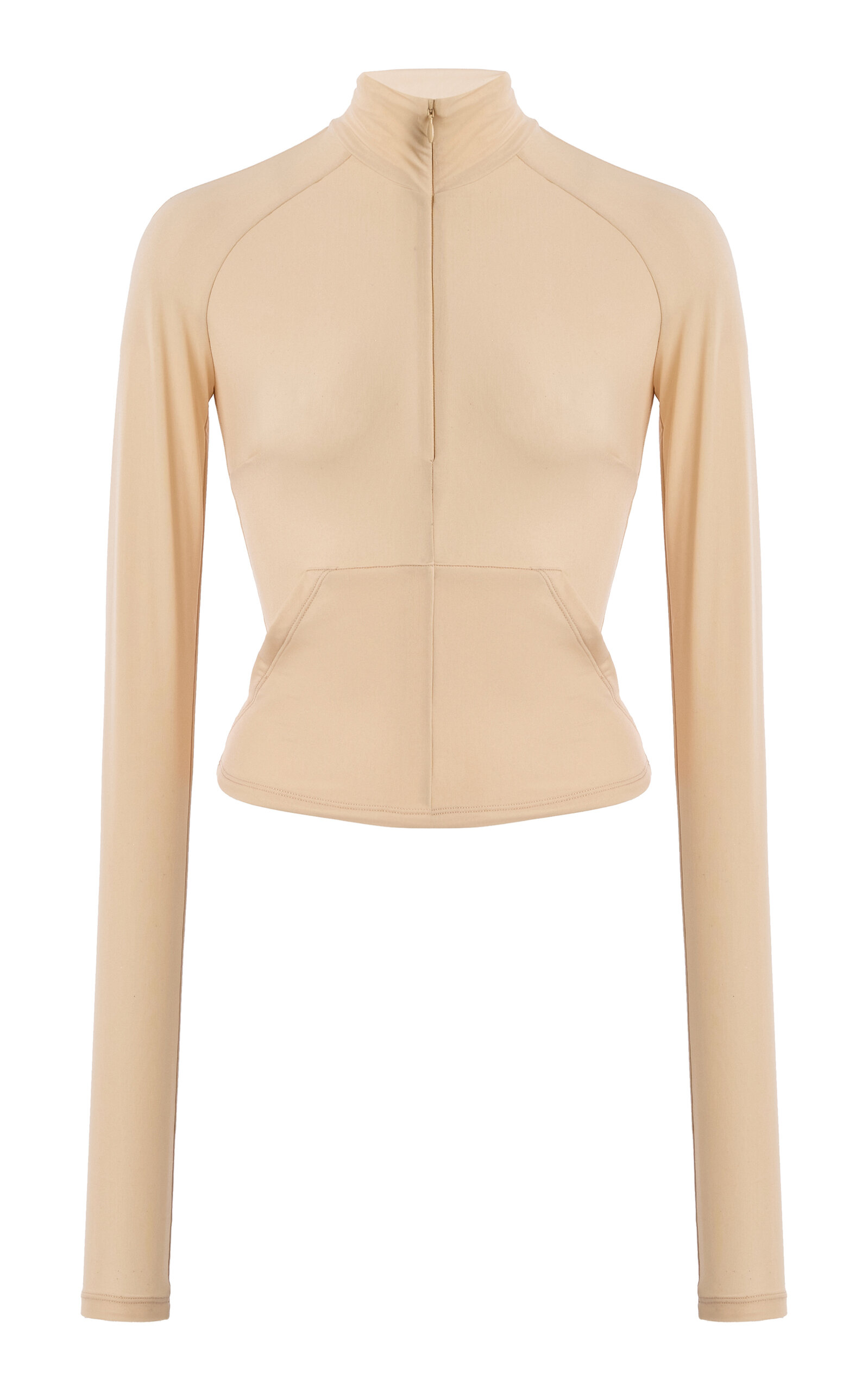 LaQuan Smith Mock Neck Jacket - Nude - XL