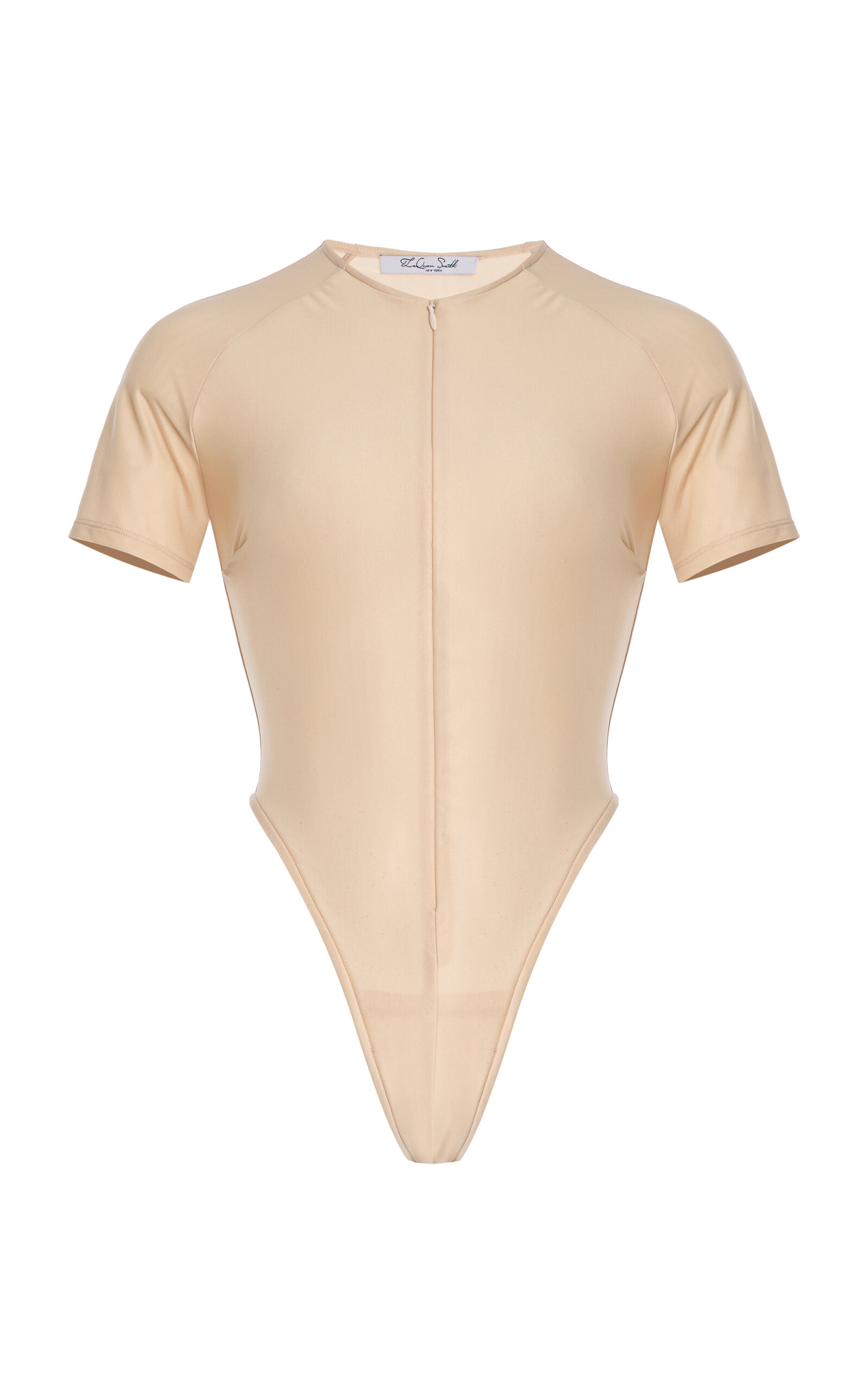 Laquan Smith Short Sleeve Bodysuit In Brown