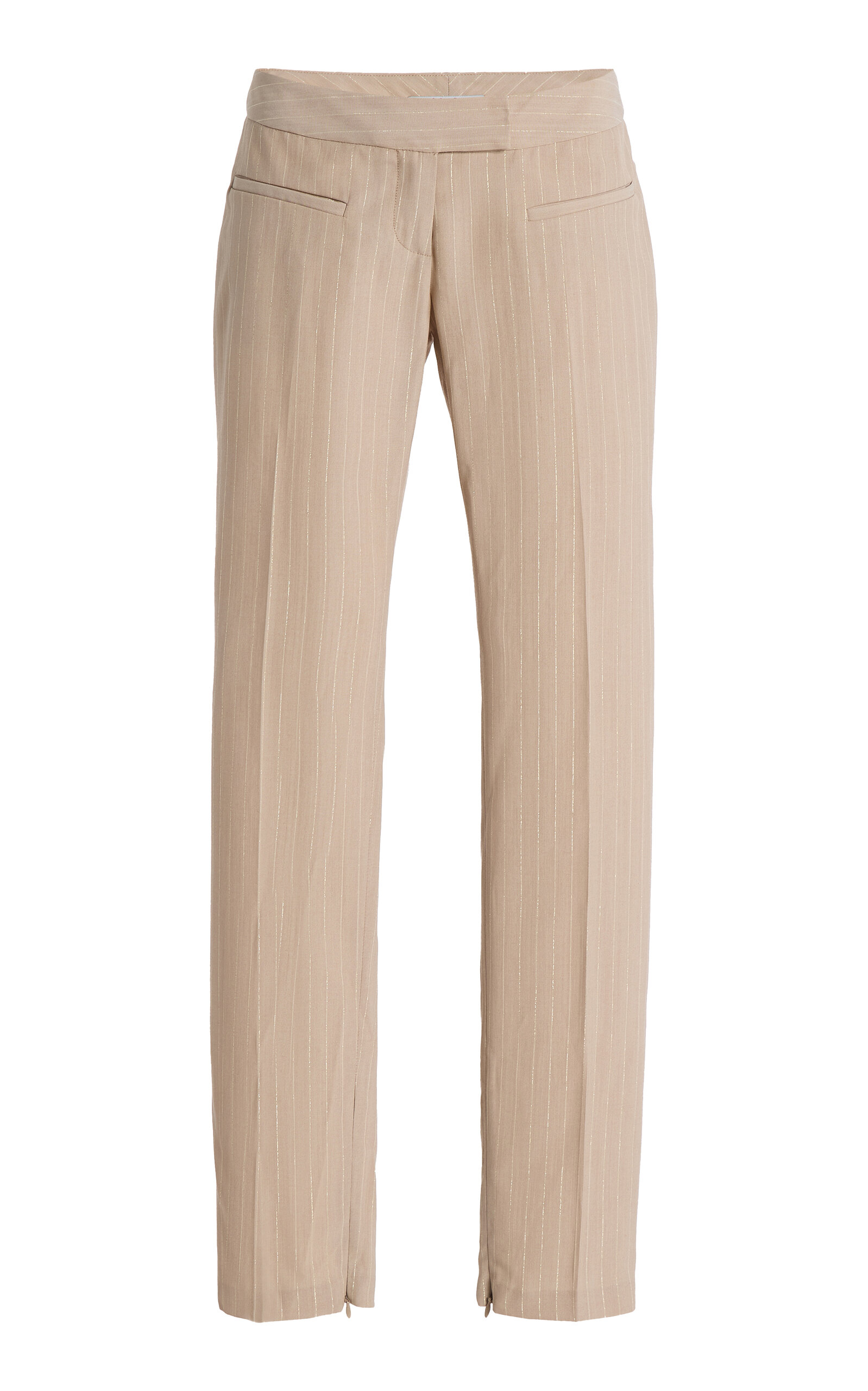 Laquan Smith Low-rise Cigarette Pants In Neutral