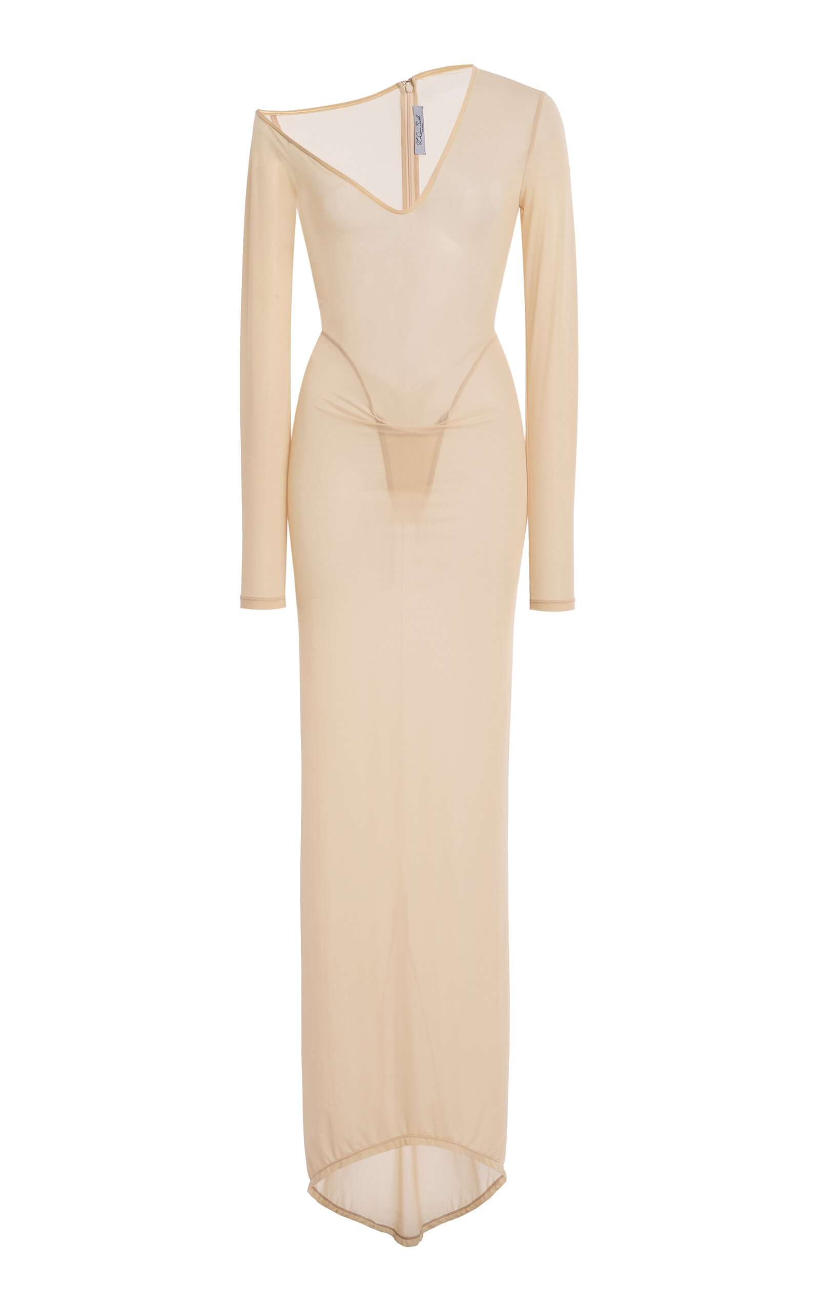 LaQuan Smith Convertible-Neckline Midi Dress - Nude - XL