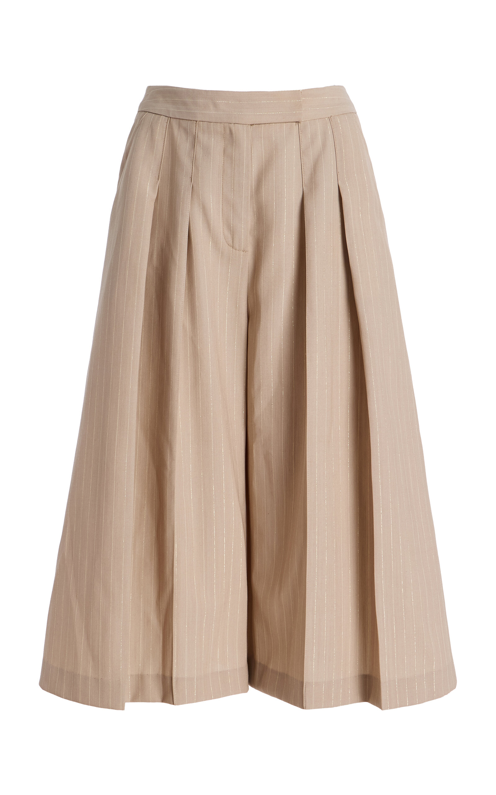 LaQuan Smith Pleated Bermuda Shorts - Neutral