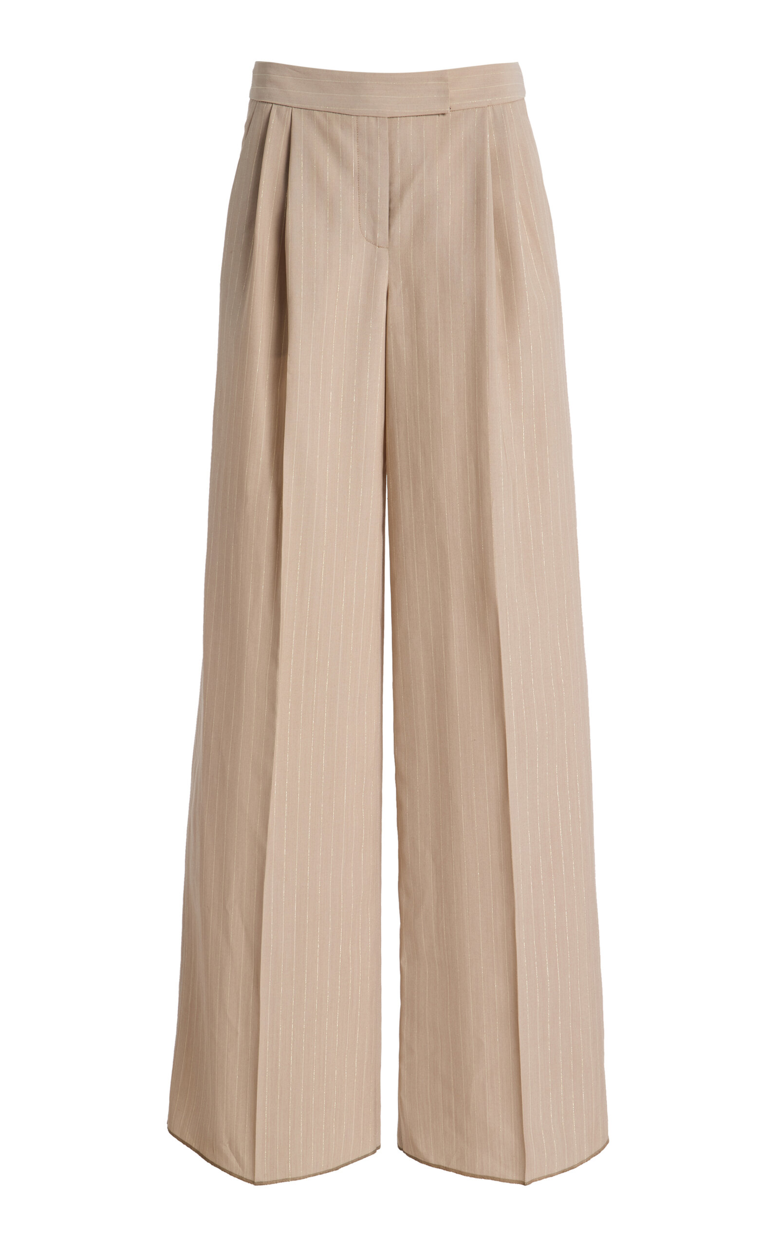 LaQuan Smith Crease-Front Wide-Leg Pants - Neutral - XS