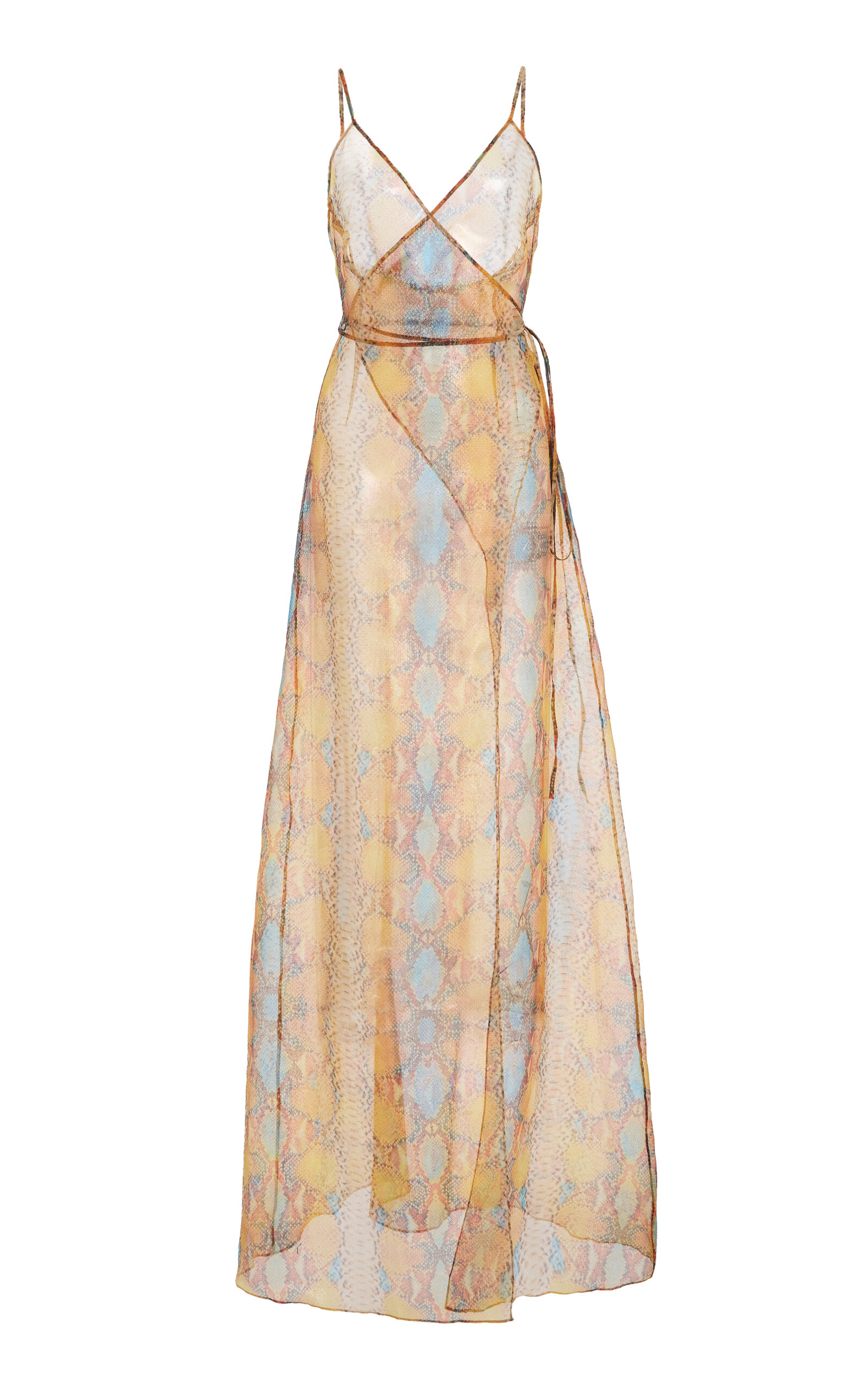 Laquan Smith Snake-printed Maxi Dress In Multi