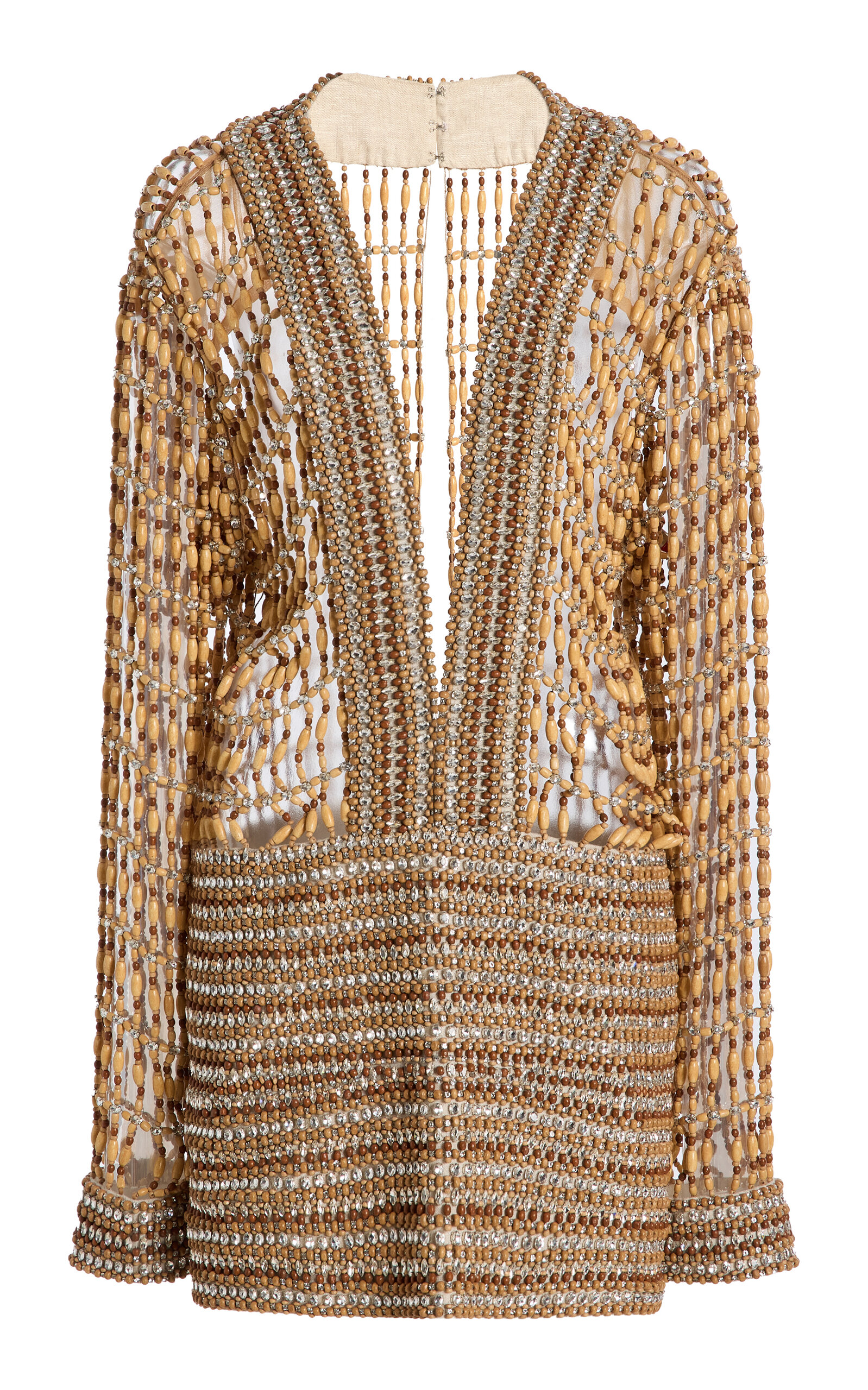 LaQuan Smith Embellished Mini Dress - Neutral - XS