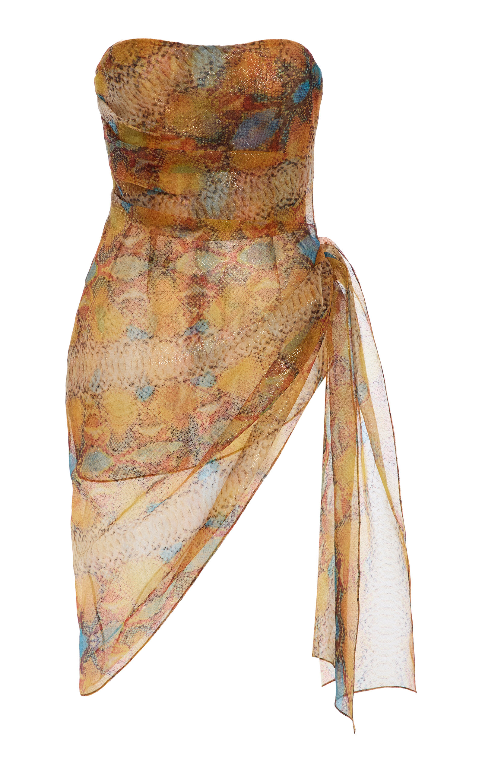 Laquan Smith Strapless Mini Dress In Multi
