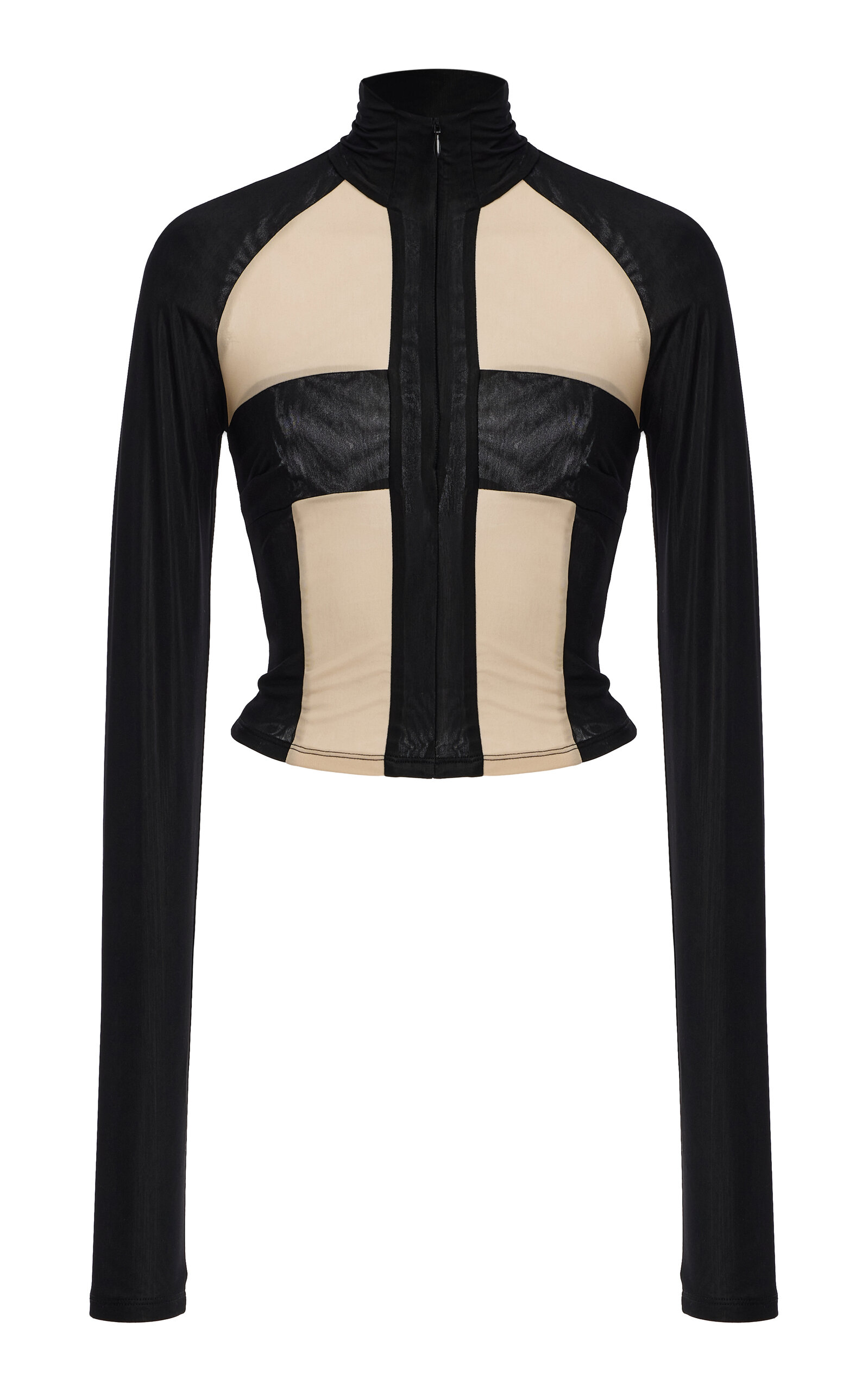 Laquan Smith Two-tone Jacket In Black