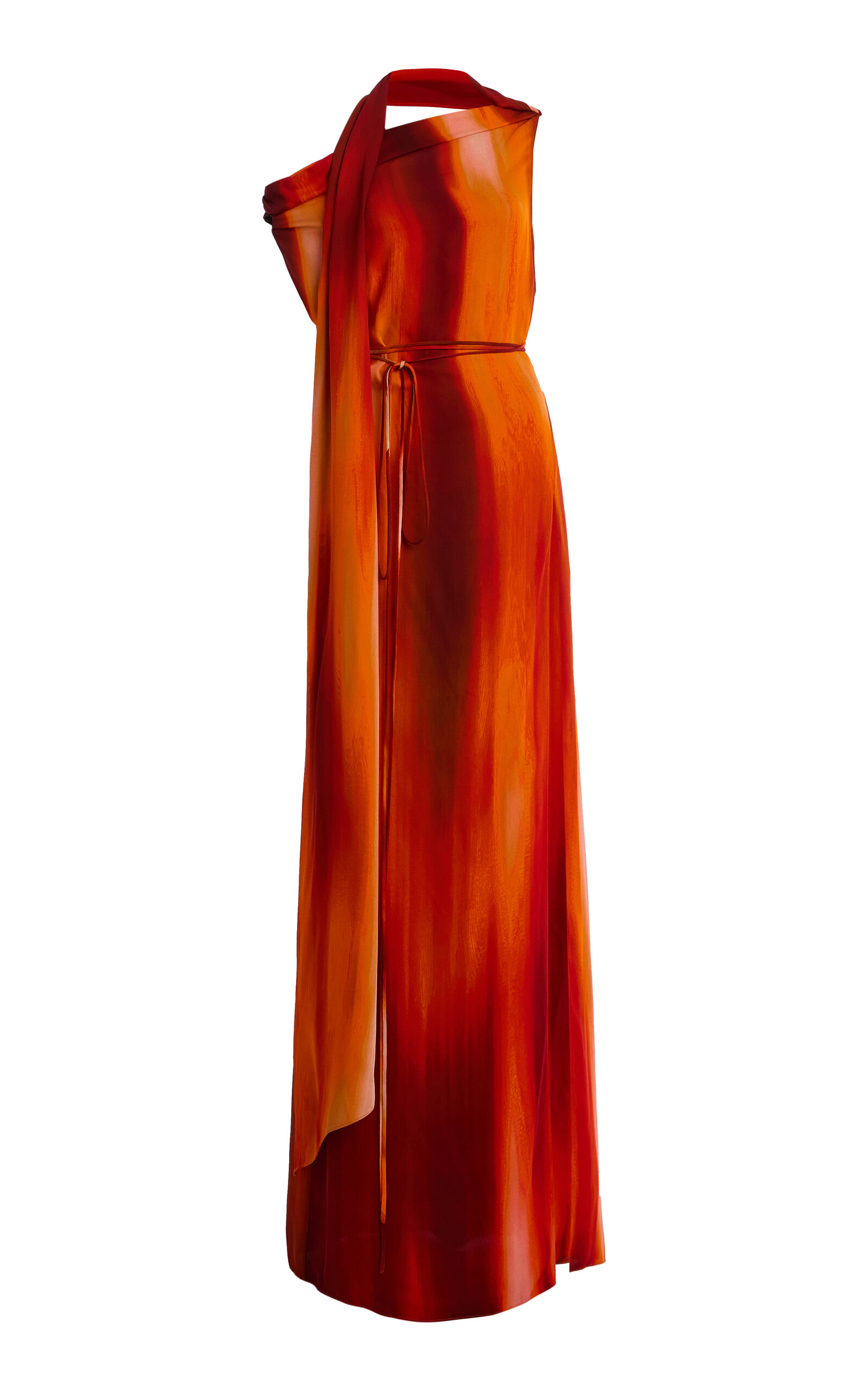 LaQuan Smith Asymmetric Maxi Dress - Red