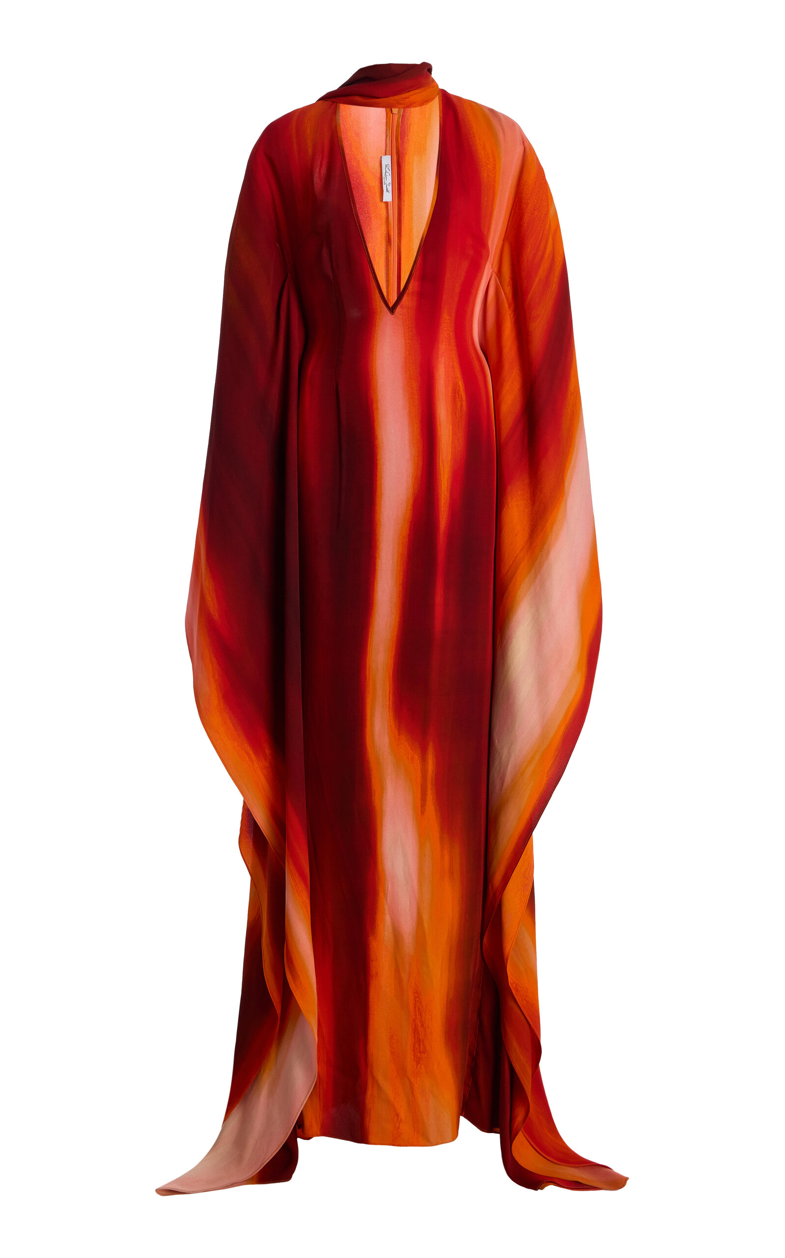 LaQuan Smith Scarf-Detailed Gown - Red