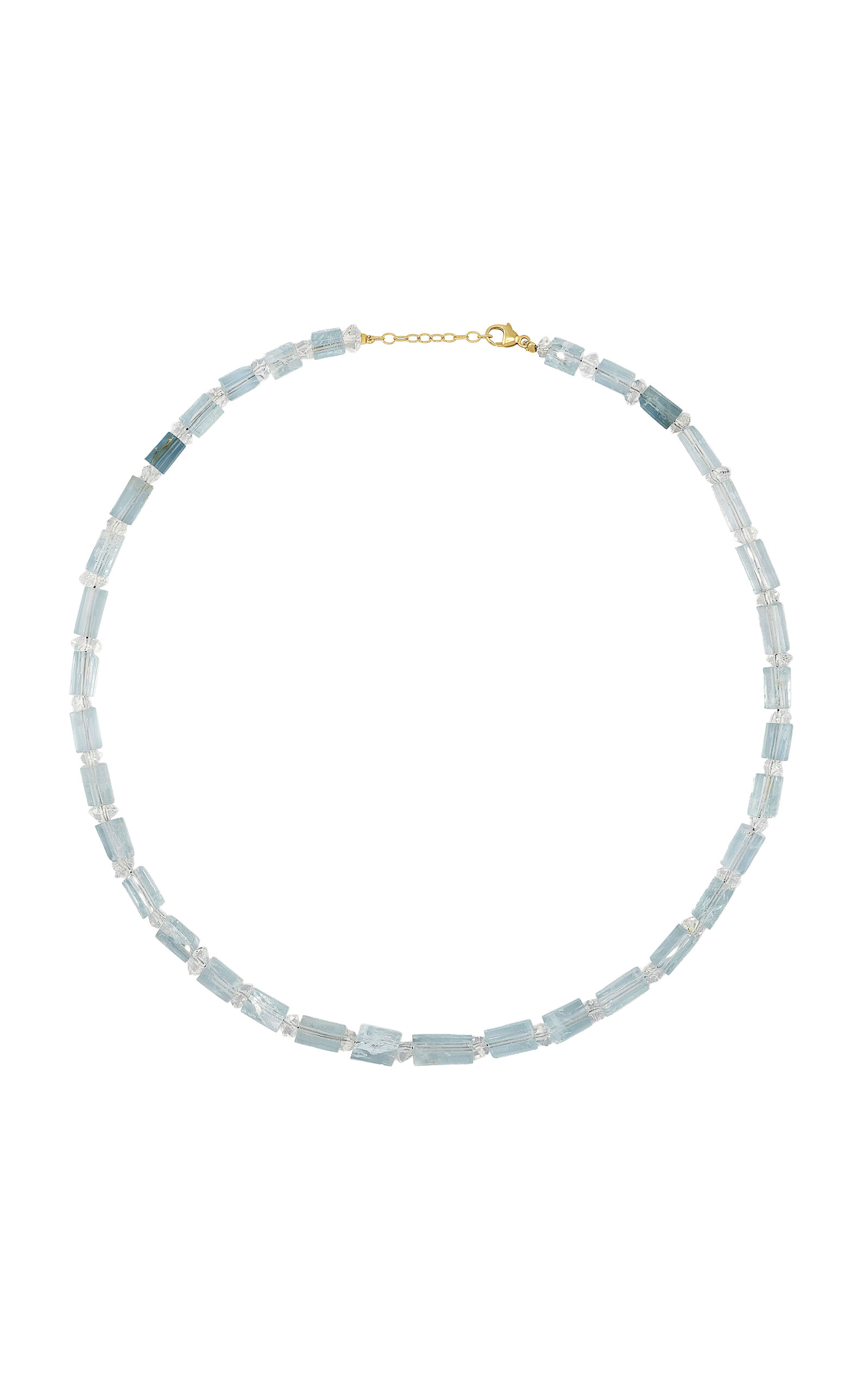 Jia Jia 14k Yellow Gold Aquamarine Herkimer Diamond Necklace In Metallic