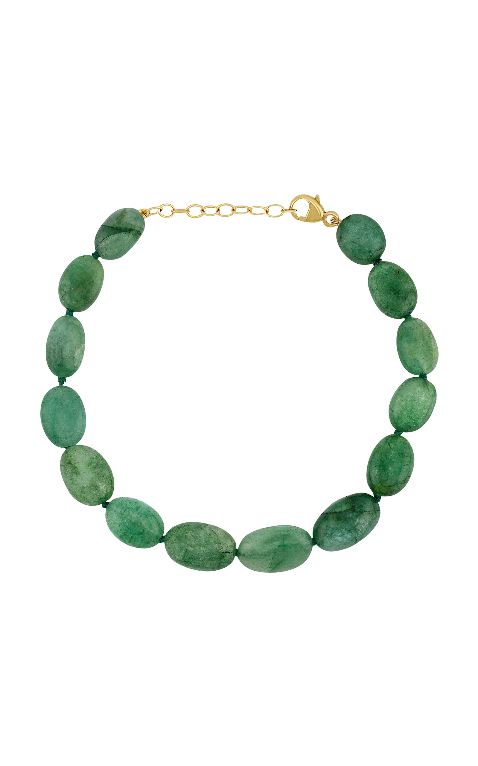 Jia Jia 14k Yellow Gold Emerald Quartz Bracelet In Green