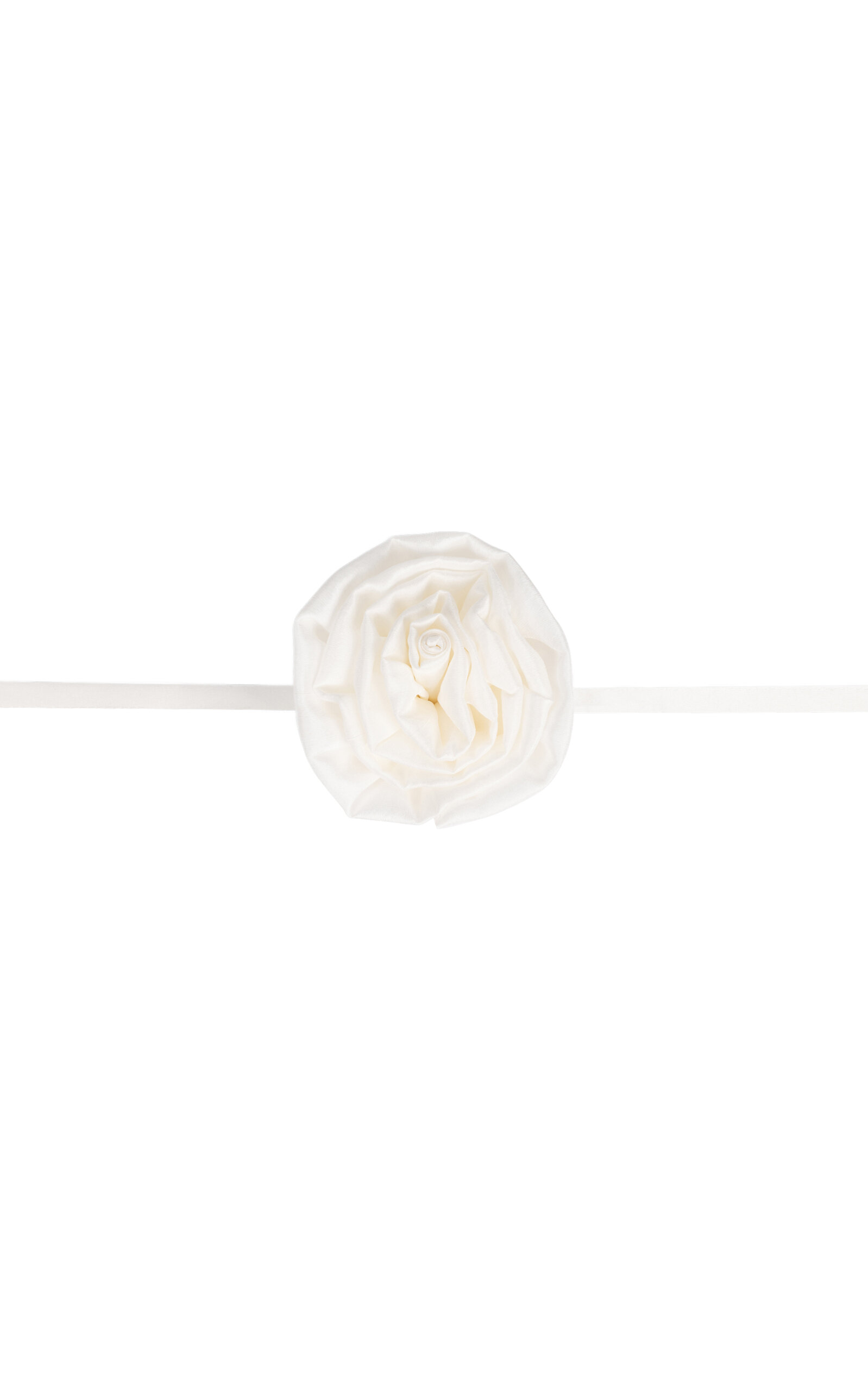 Hai Rosette Dupion Silk Tie In White