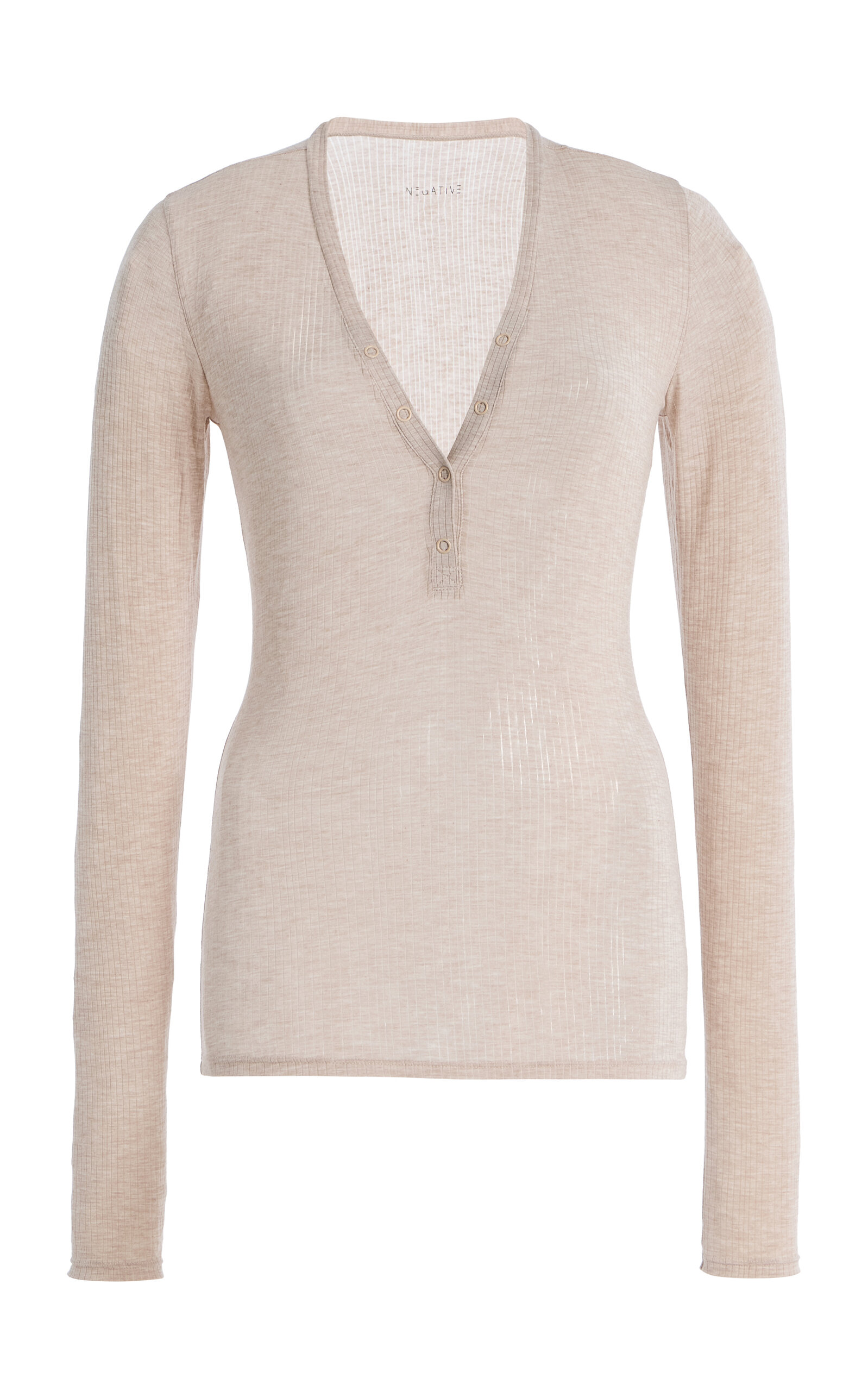 Negative Whipped Modal Henley Top In Neutral