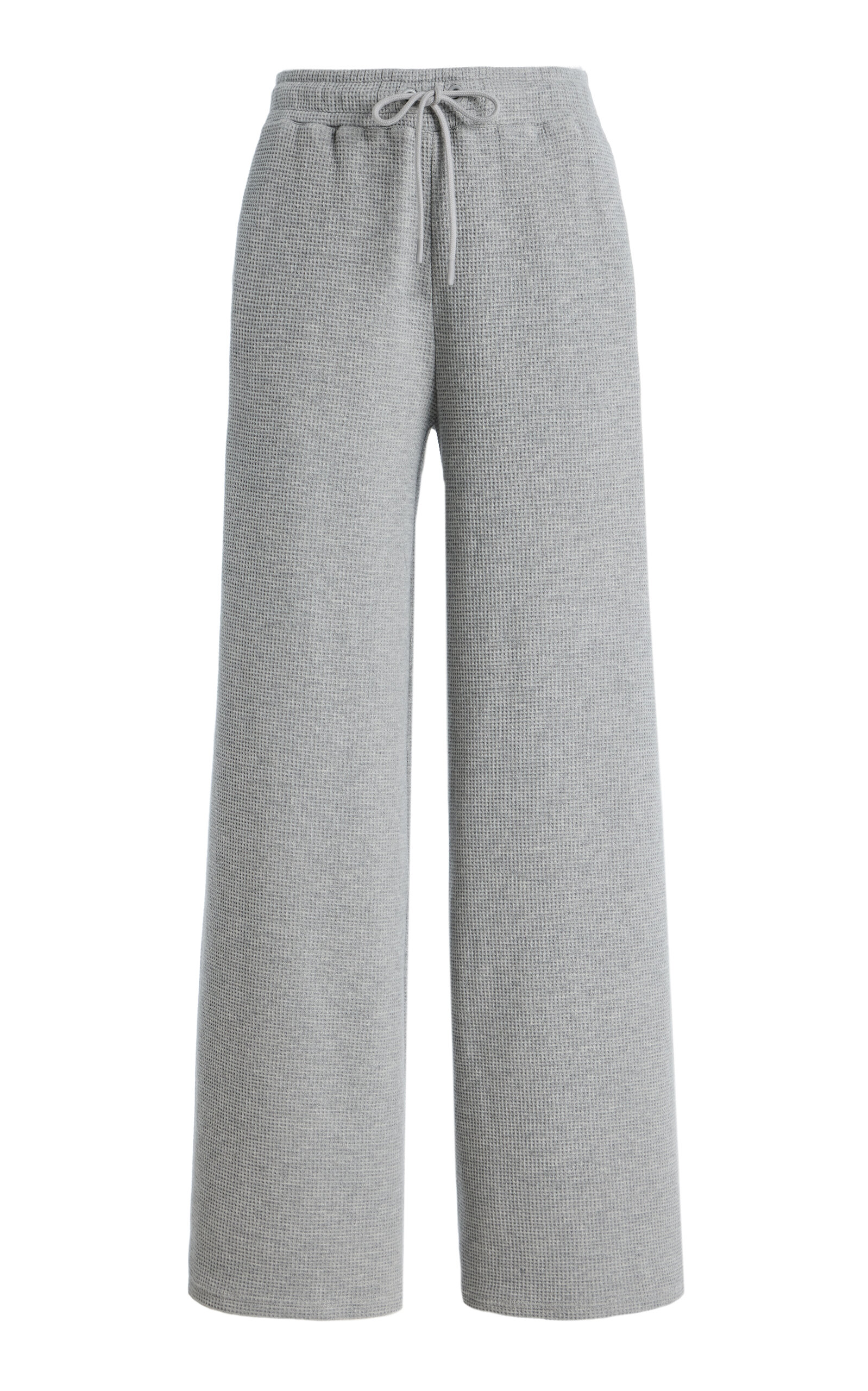 Negative Waffle Knit Stretch-cotton Track Pants In Gray