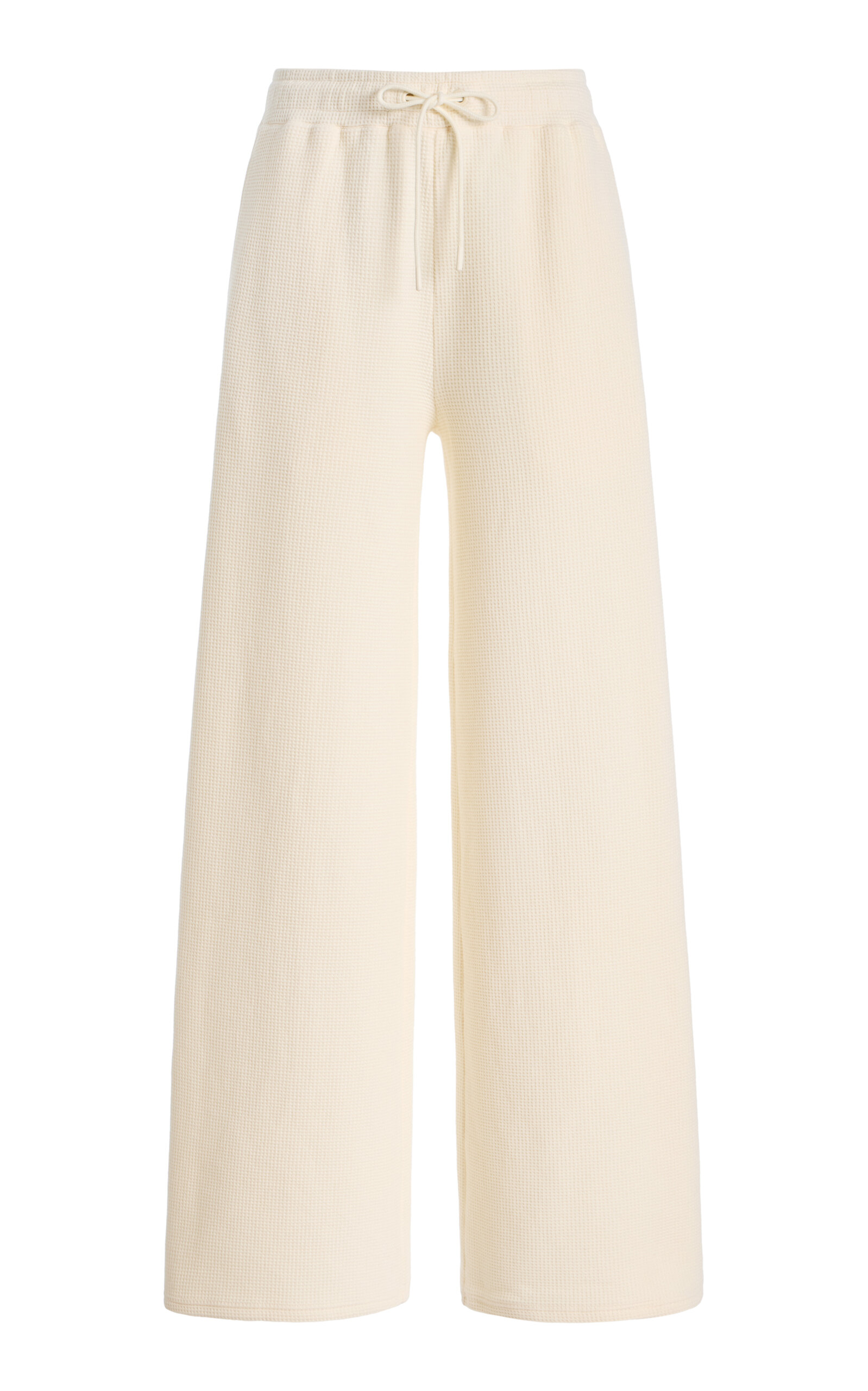 Negative Waffle Knit Stretch-cotton Track Pants In Neutral
