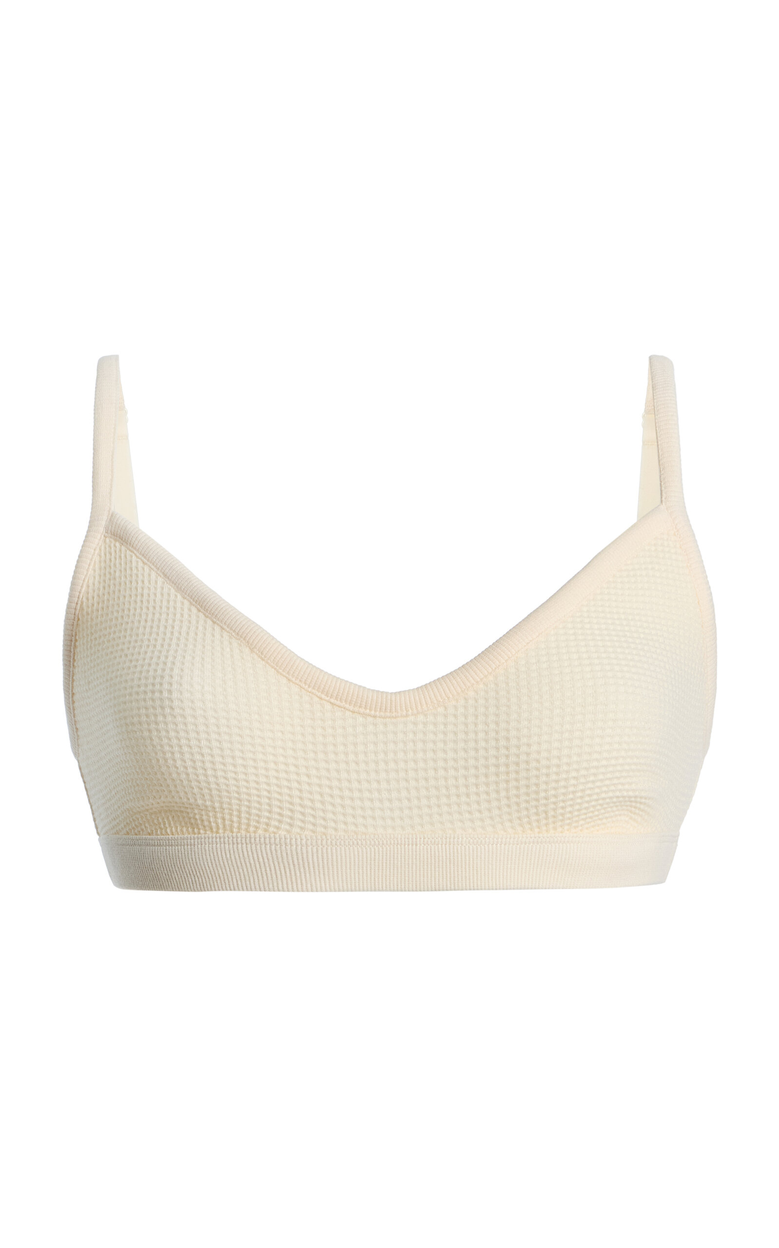 Negative Waffle Knit Stretch-cotton Lounge Bralette In White