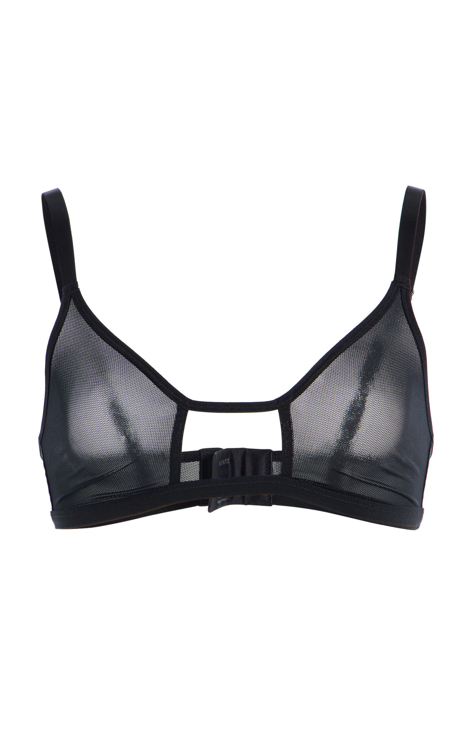 Negative Sieve Cutout Micromesh Bralette In Black
