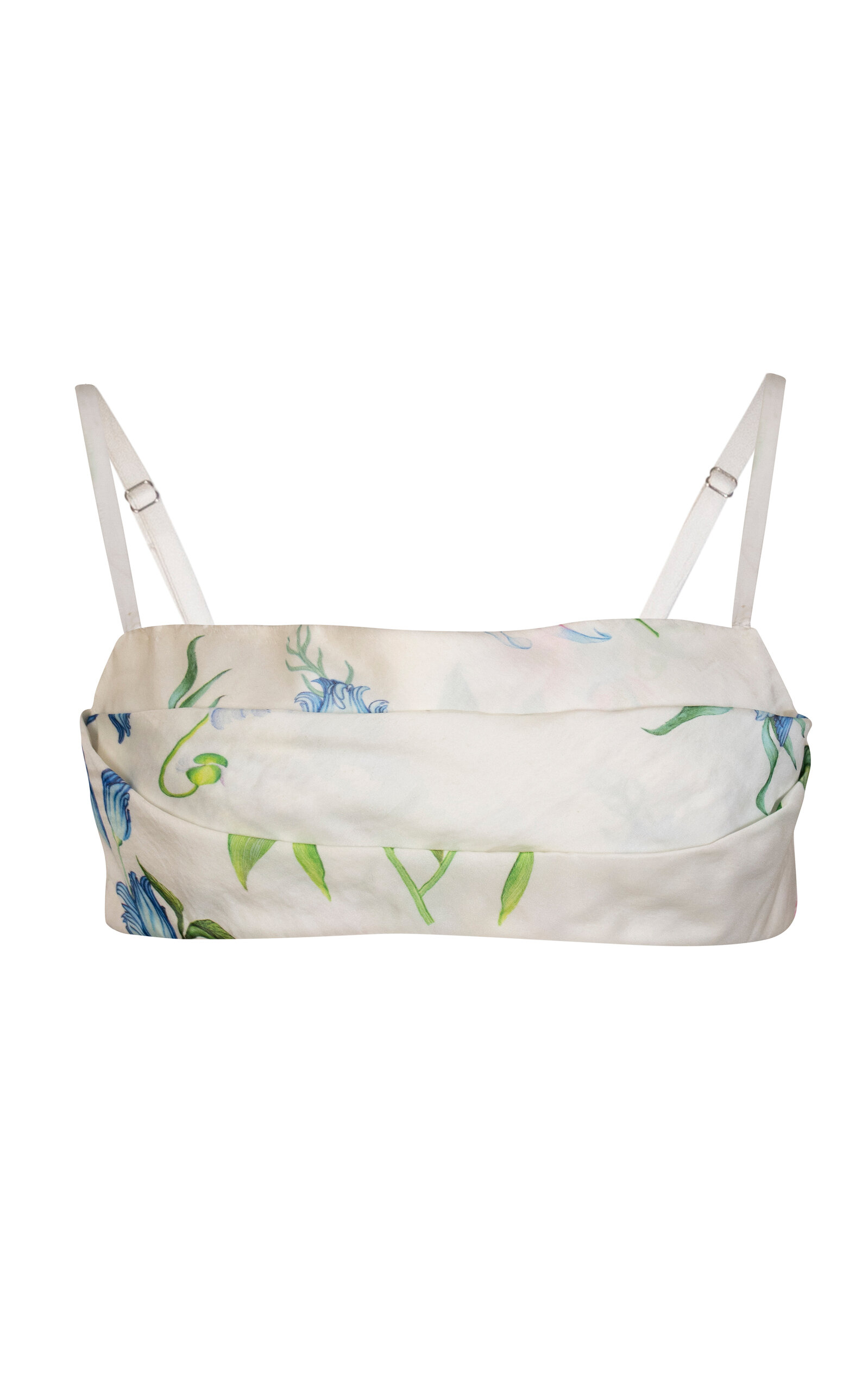 La Fuori Petal Cascade Flounce Silk Top - White