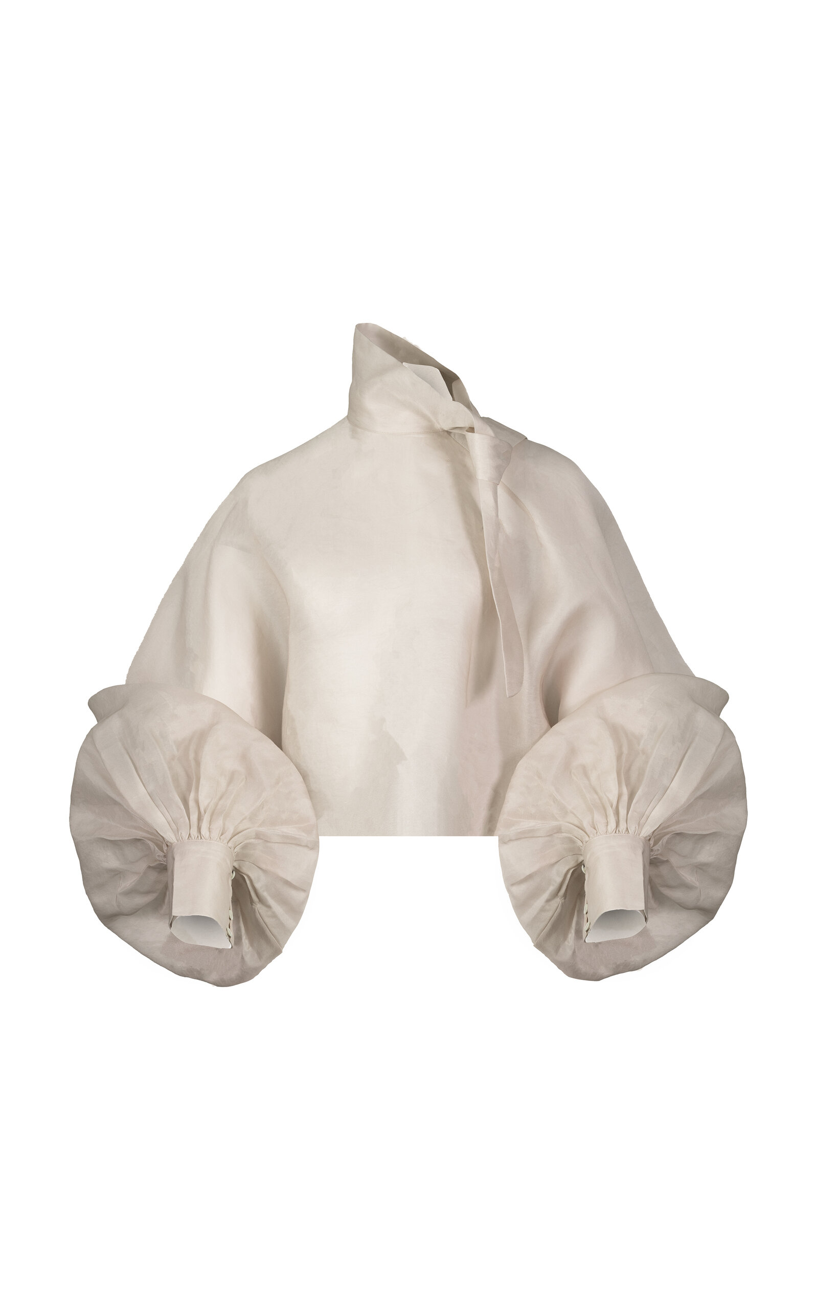 La Fuori Pearl Tie-Up Silk Top