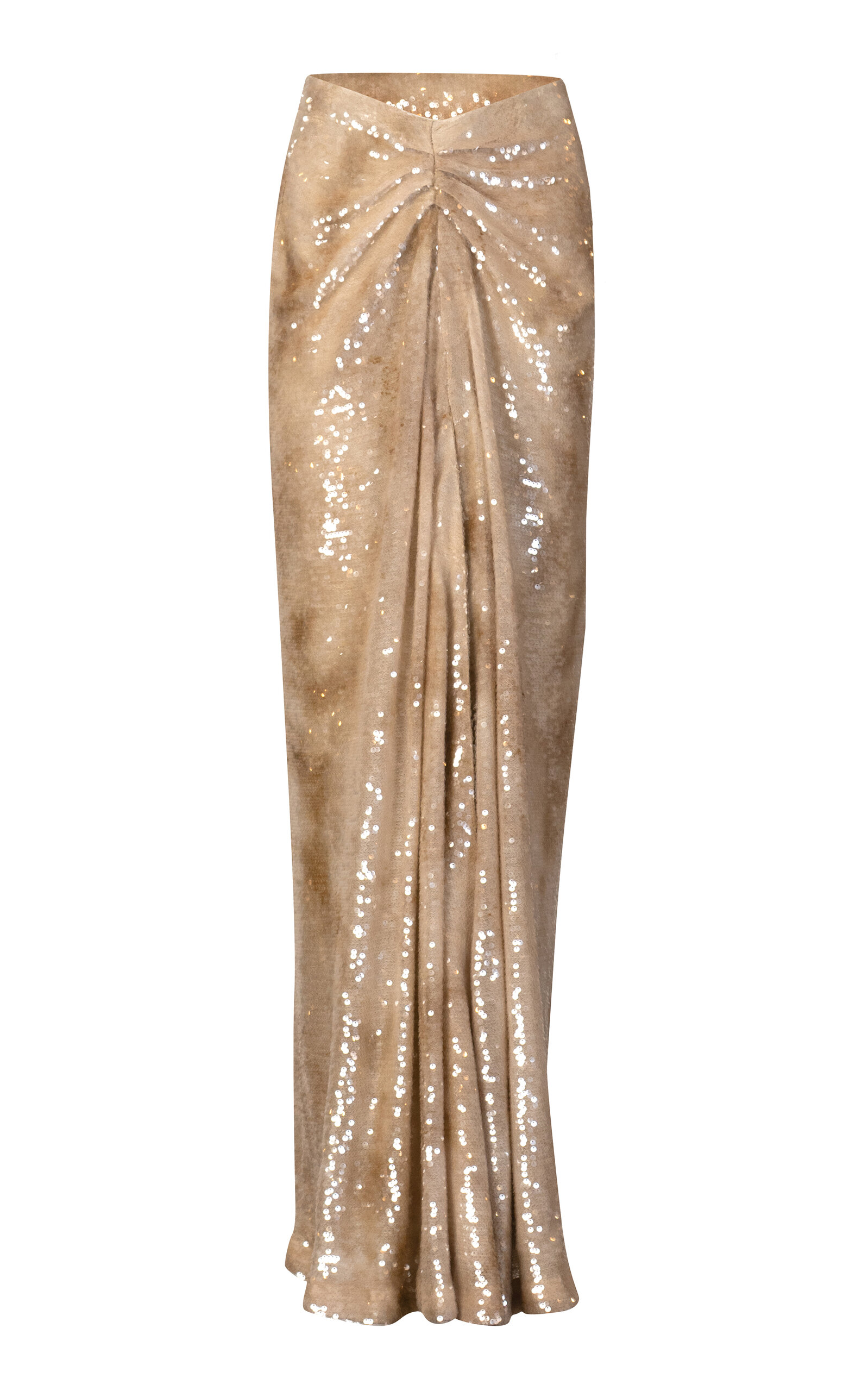 La Fuori Midas Sand Cascade Sequin Skirt