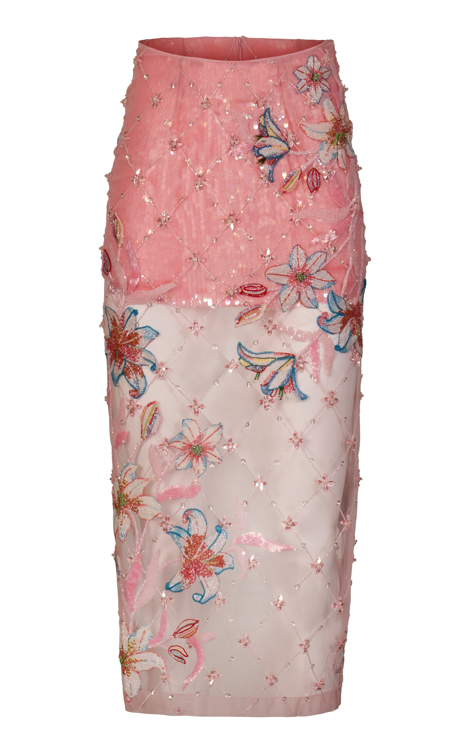 La Fuori Inked Lily Embroidered Skirt