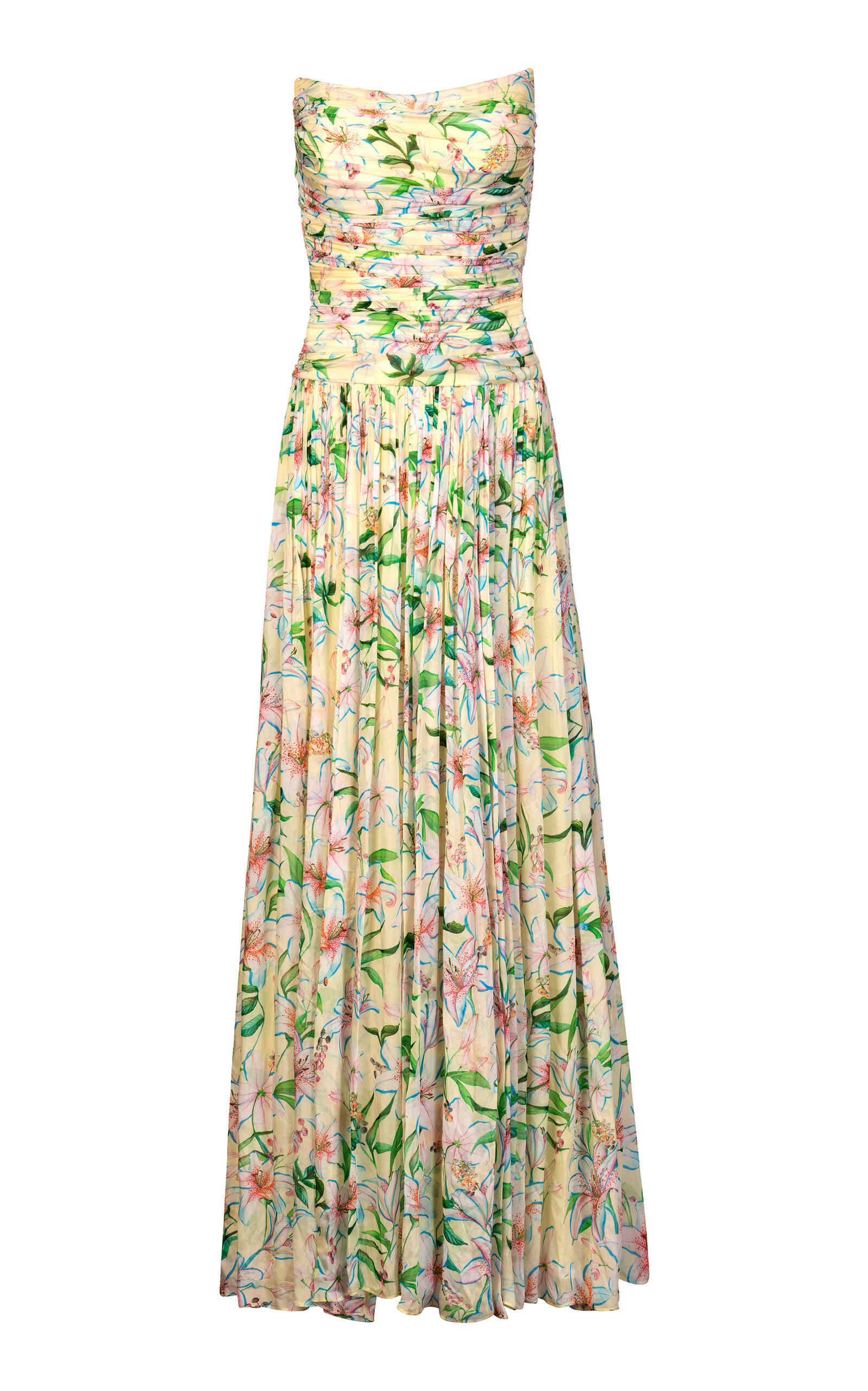 La Fuori Yellow Lily Blossom Gown In Multi