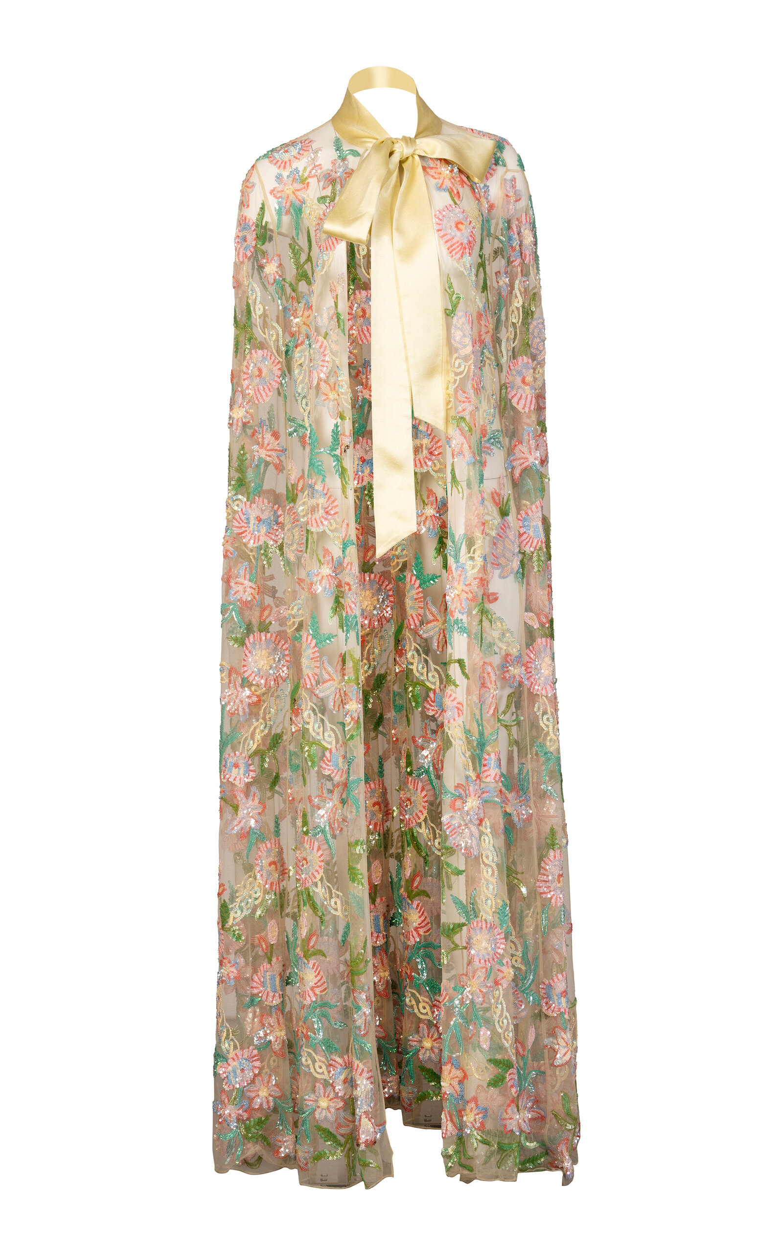 La Fuori Burst Of Lily Emb Cape - Yellow - 4XL