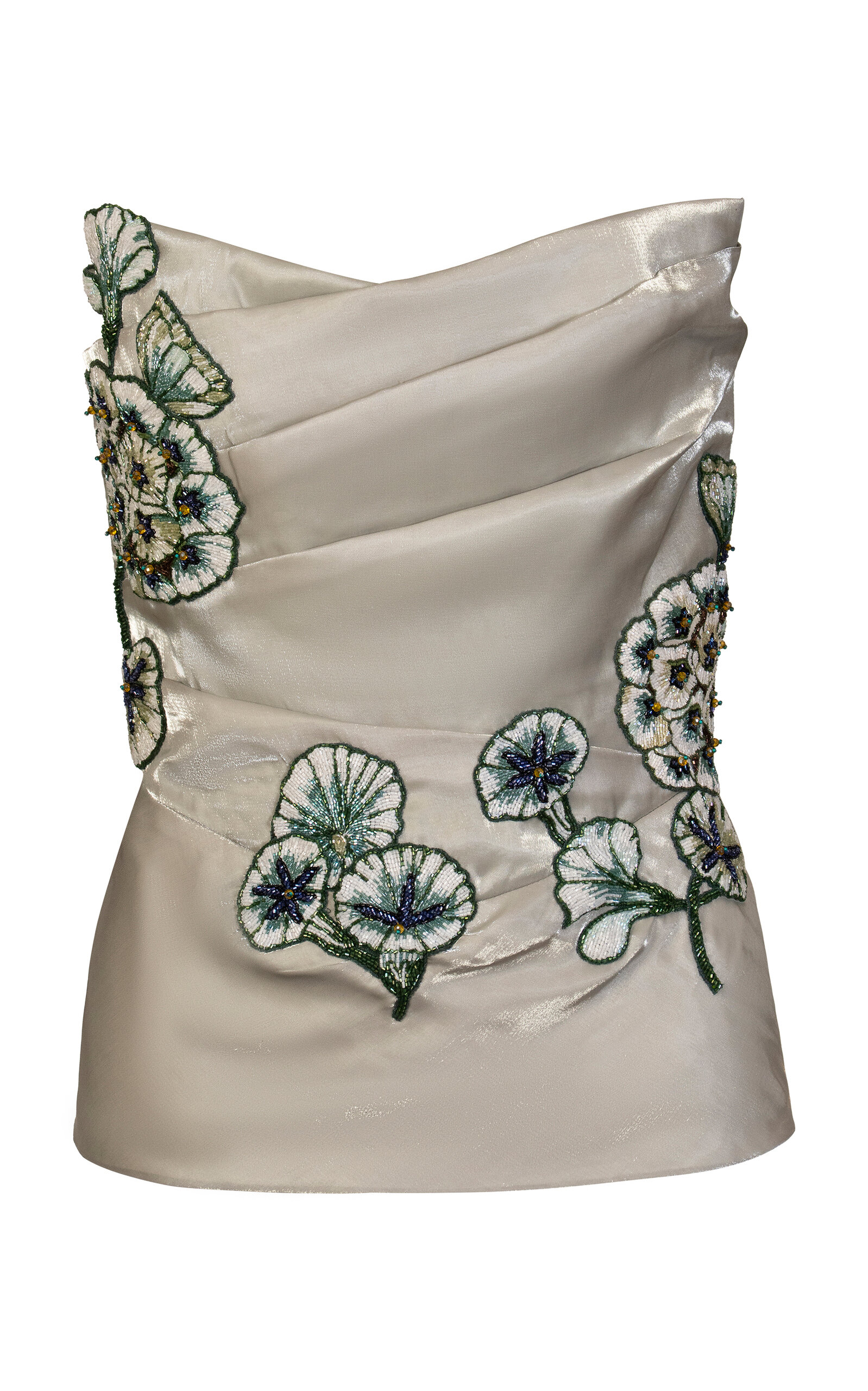 La Fuori Minted Sage Embroidered Corset