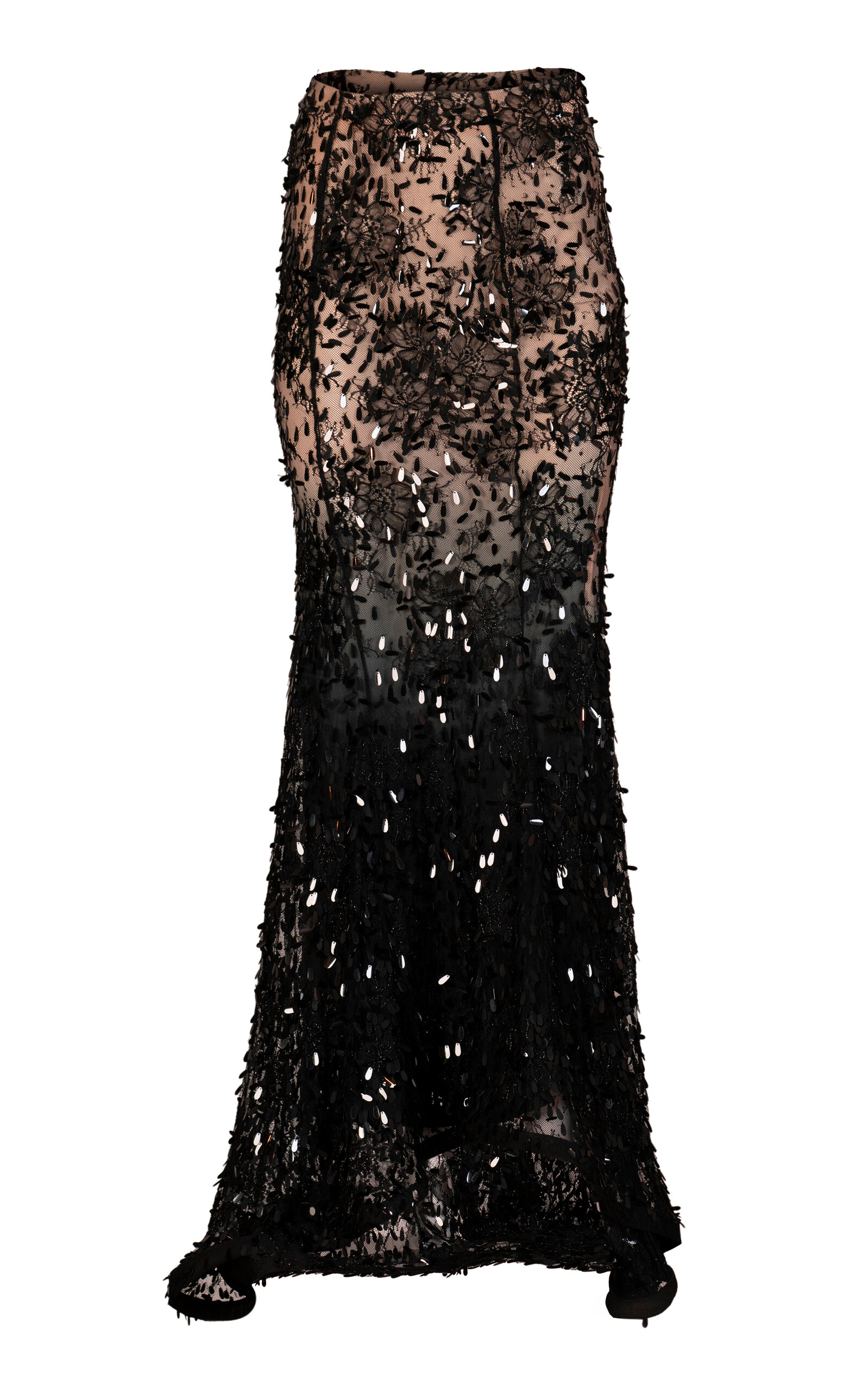 La Fuori Onyx Siren Embellished Skirt In Black