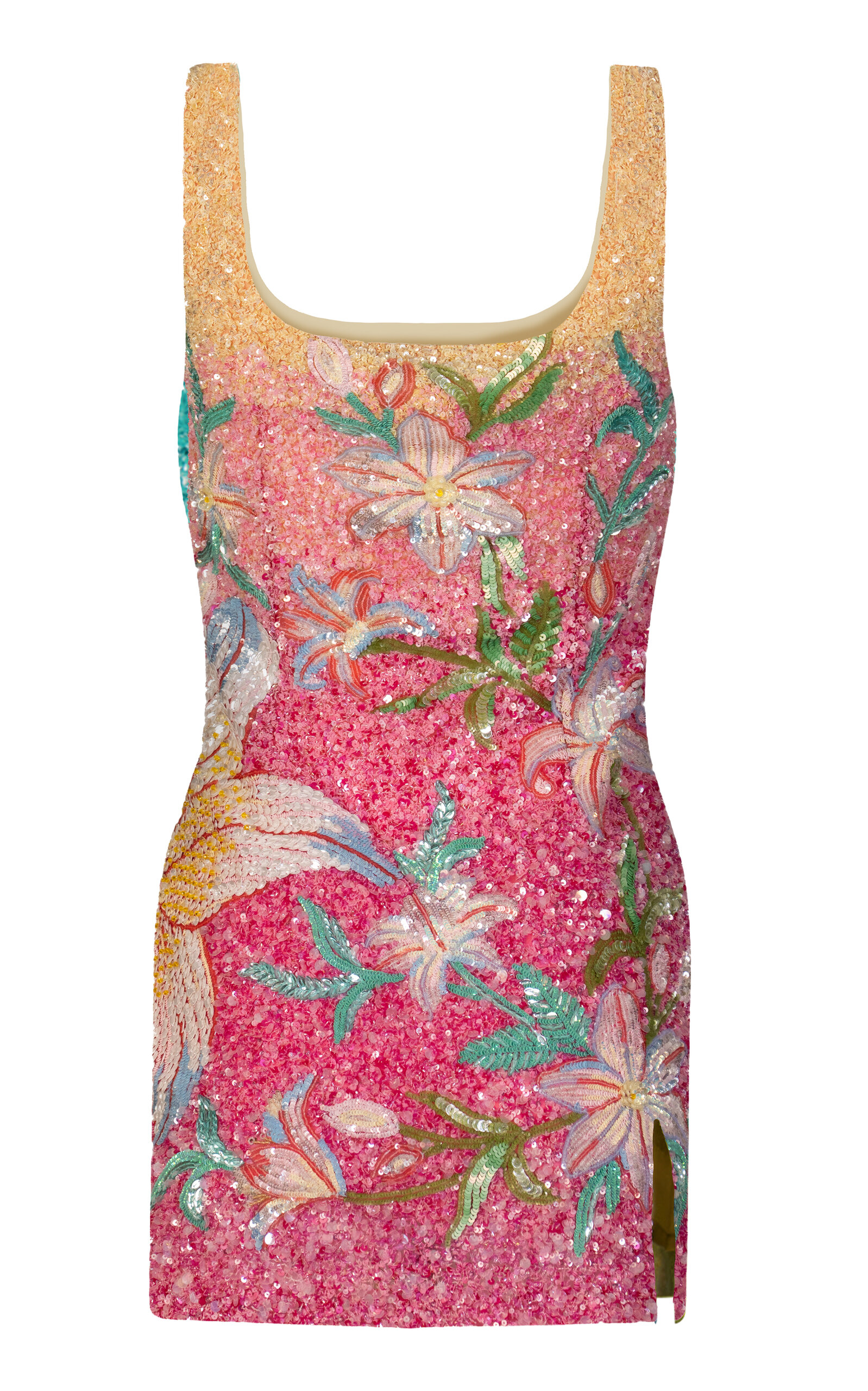 La Fuori Sunrise Lily Field Embroidered Mini Dress - Pink - 4XL