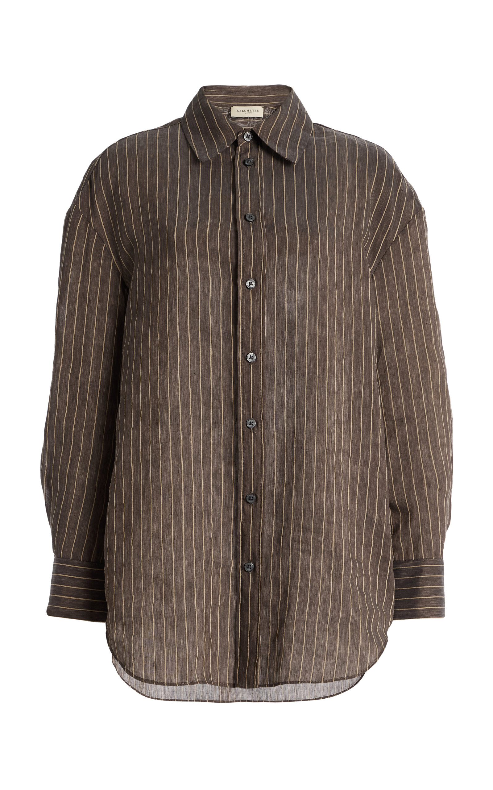Kallmeyer Dani Linen-blend Button Down In Gray