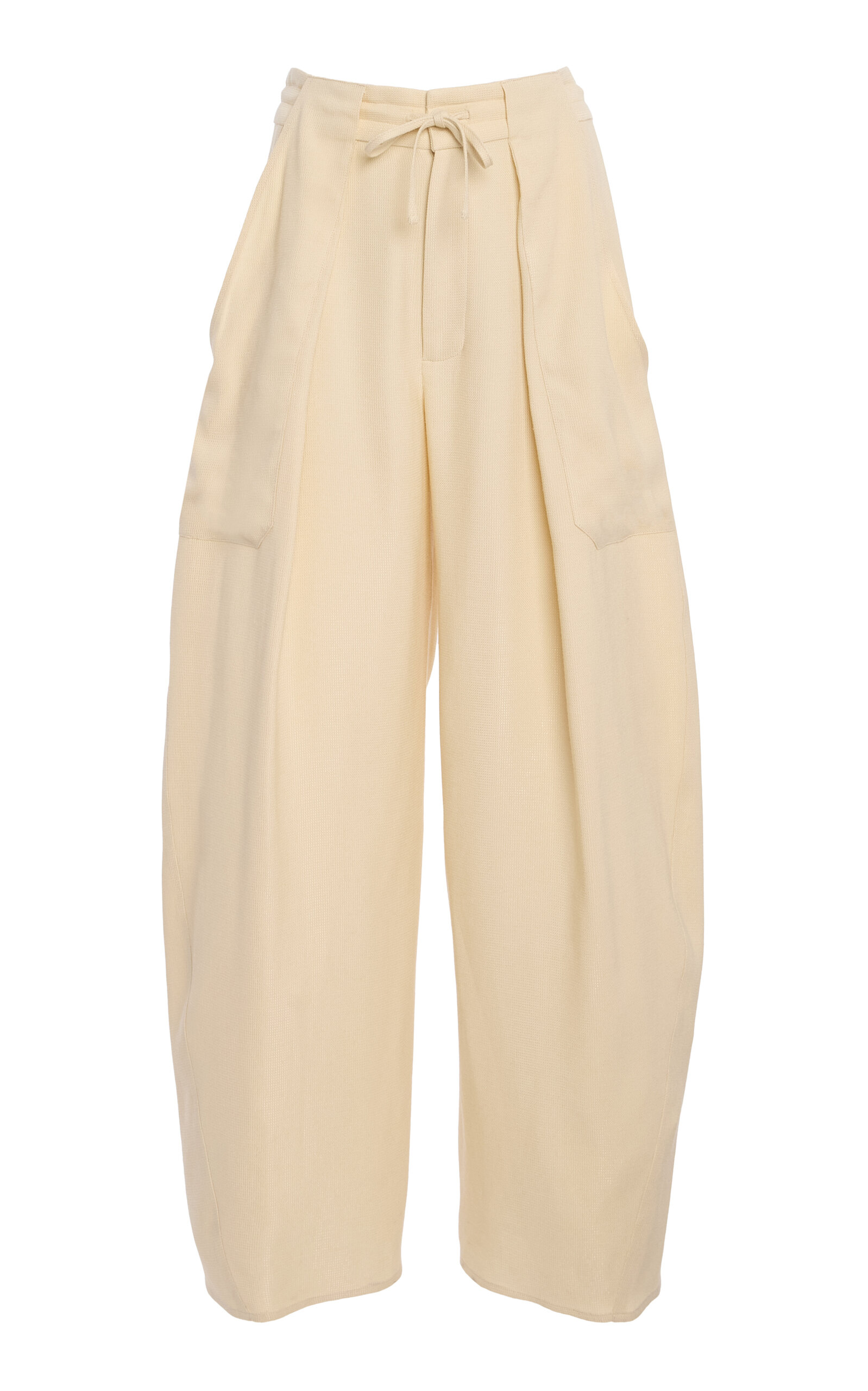 Kallmeyer Clemence Linen-blend Wide-leg Pants In Neutral