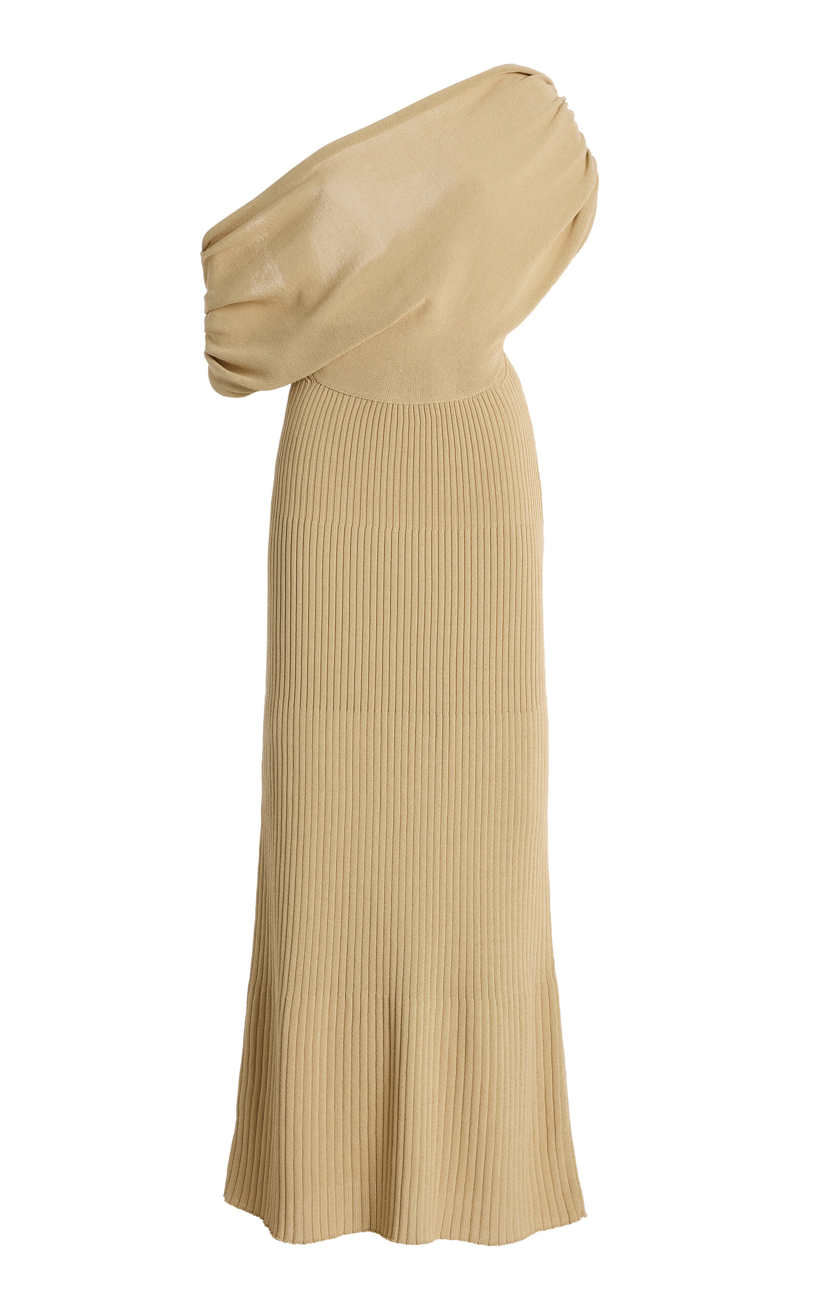 Kallmeyer Manon Cotton-blend Cowl Neck Maxi Dress In Neutral