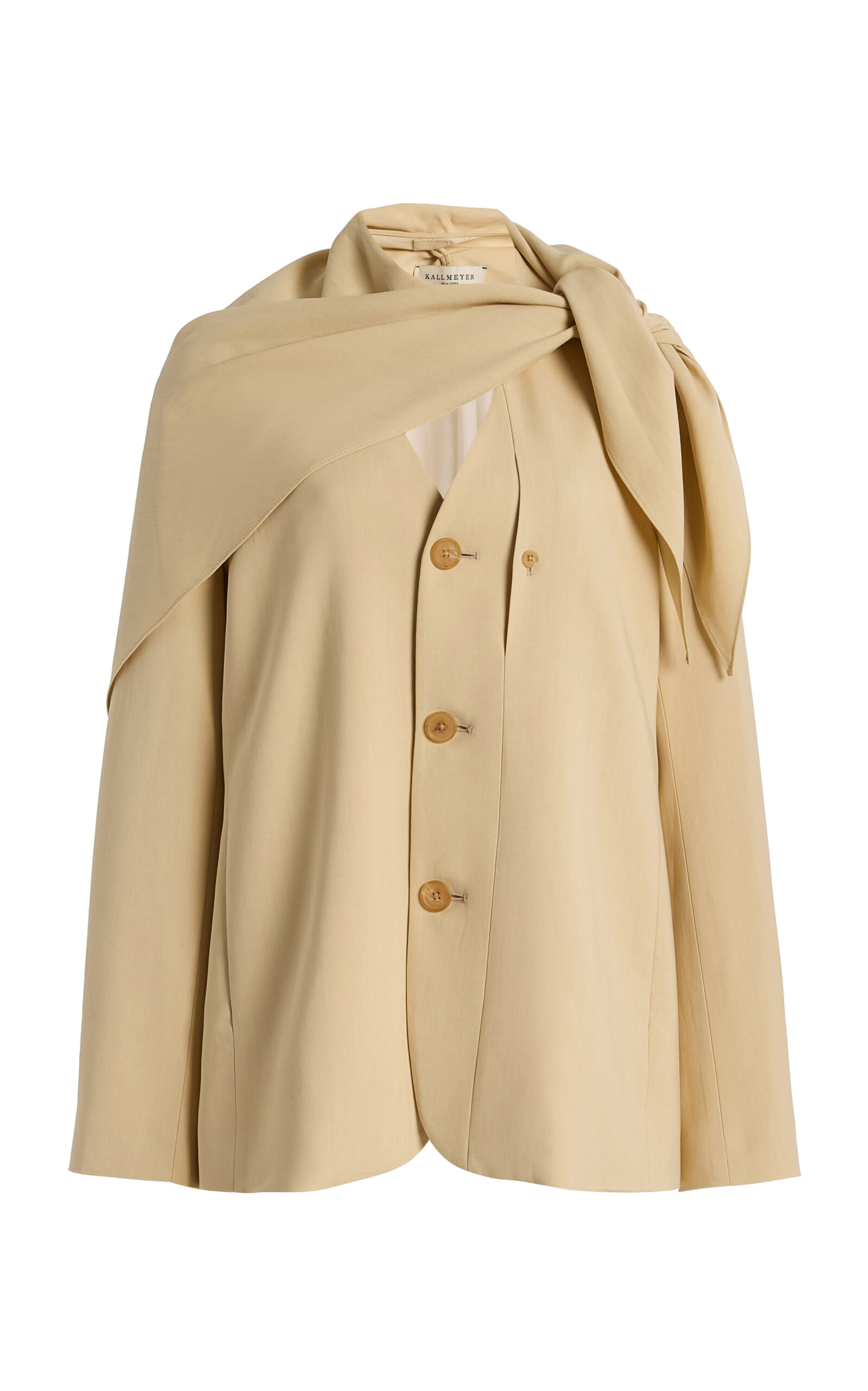 Kallmeyer Jamie Scarf-detail Button Blazer In Neutral