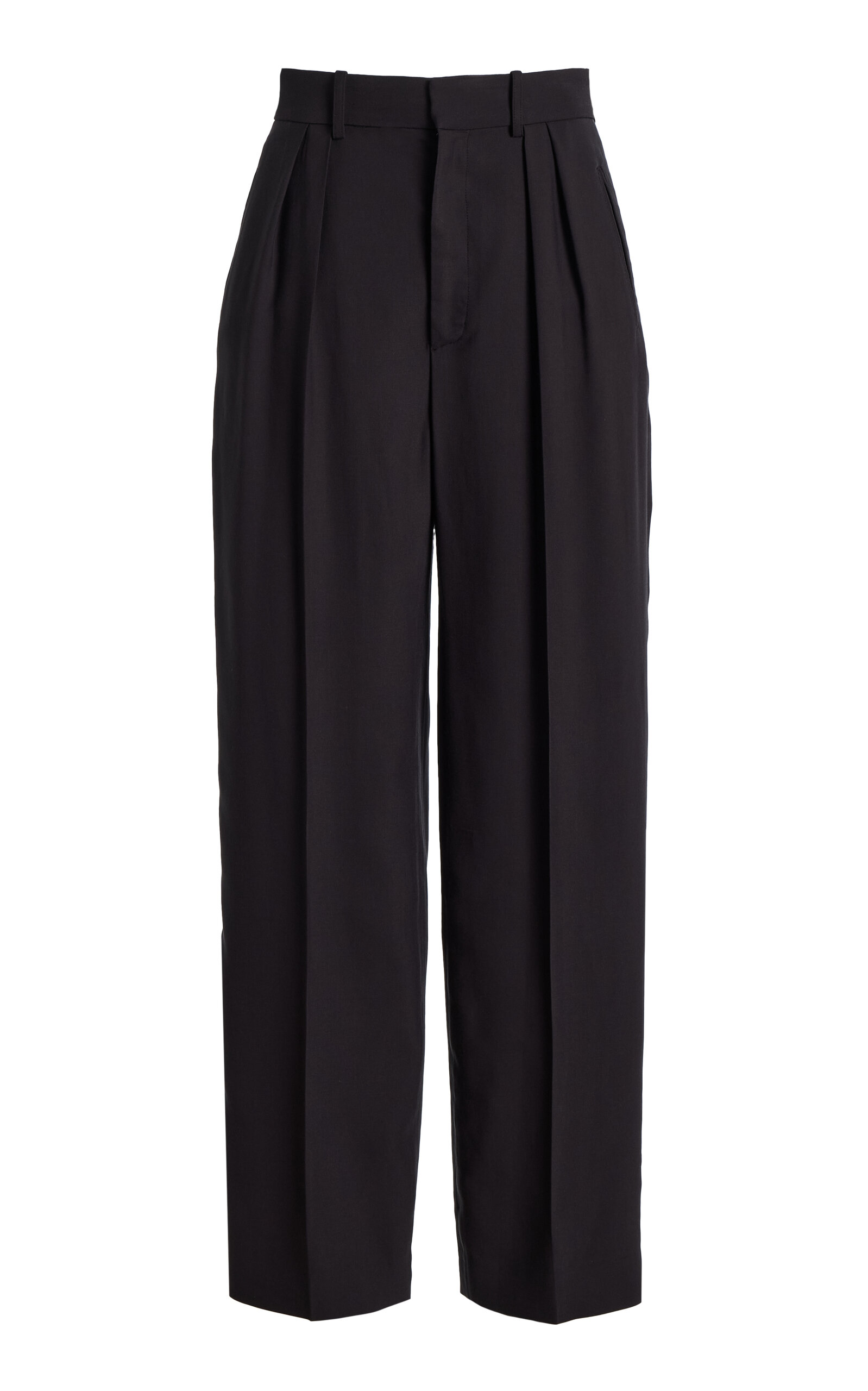Kallmeyer Aiden Pleated Wide-leg Trousers In Black