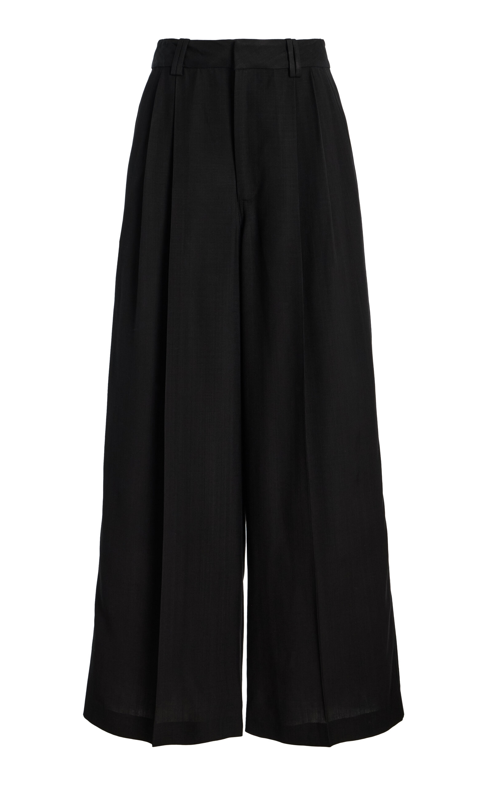 KALLMEYER Fatima Pleated Wide-Leg Trousers - Black