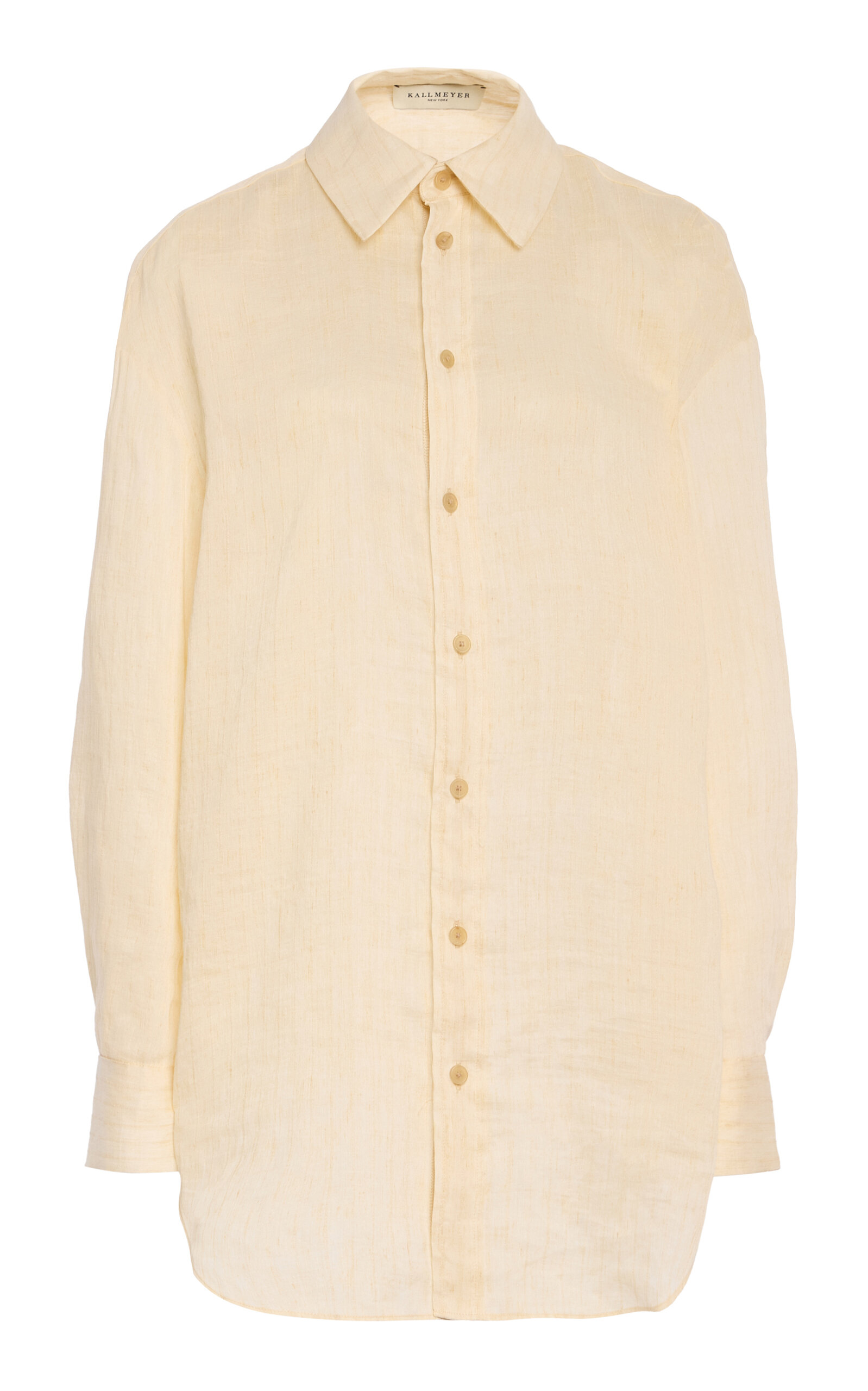 Kallmeyer Dani Linen-blend Button-down Shirt In Neutral