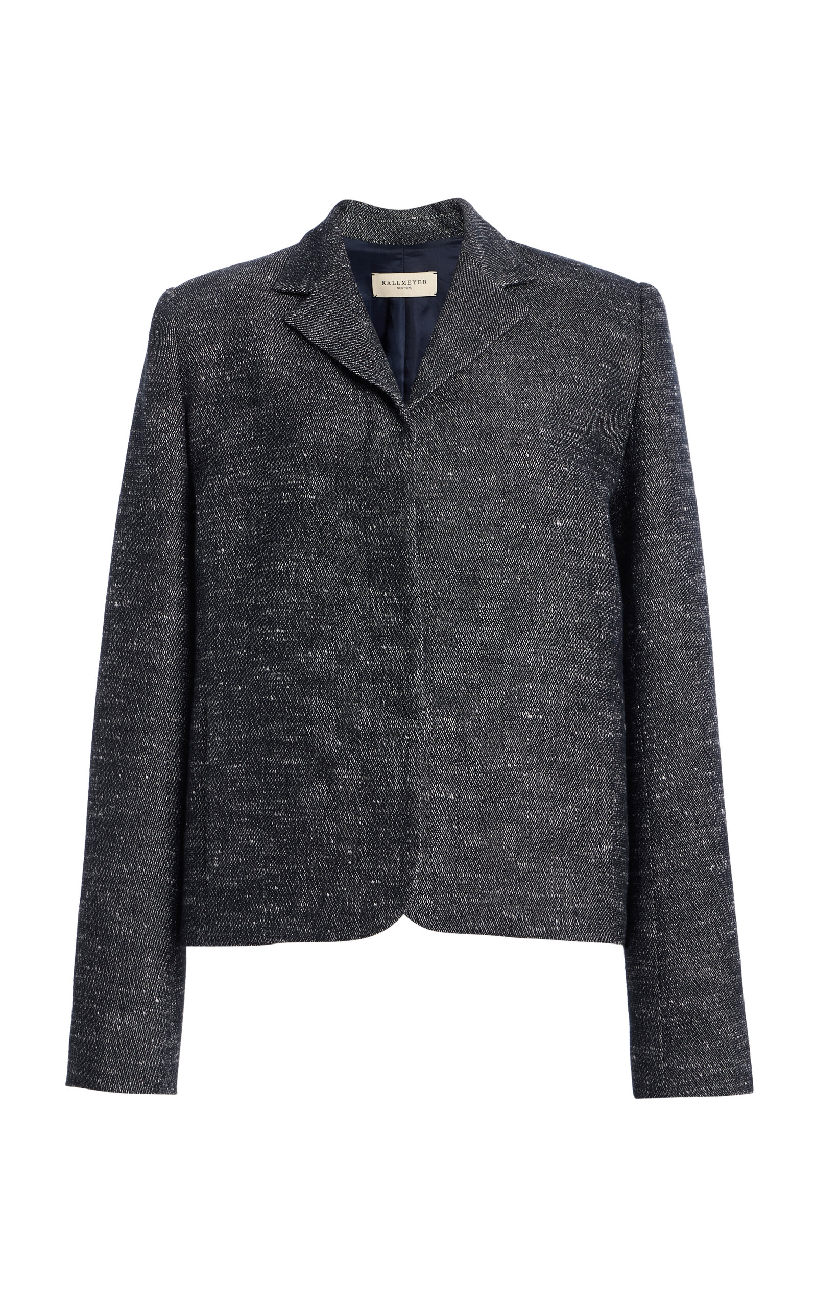 Kallmeyer Iman Shrunken Cotton-blend Blazer In Gray