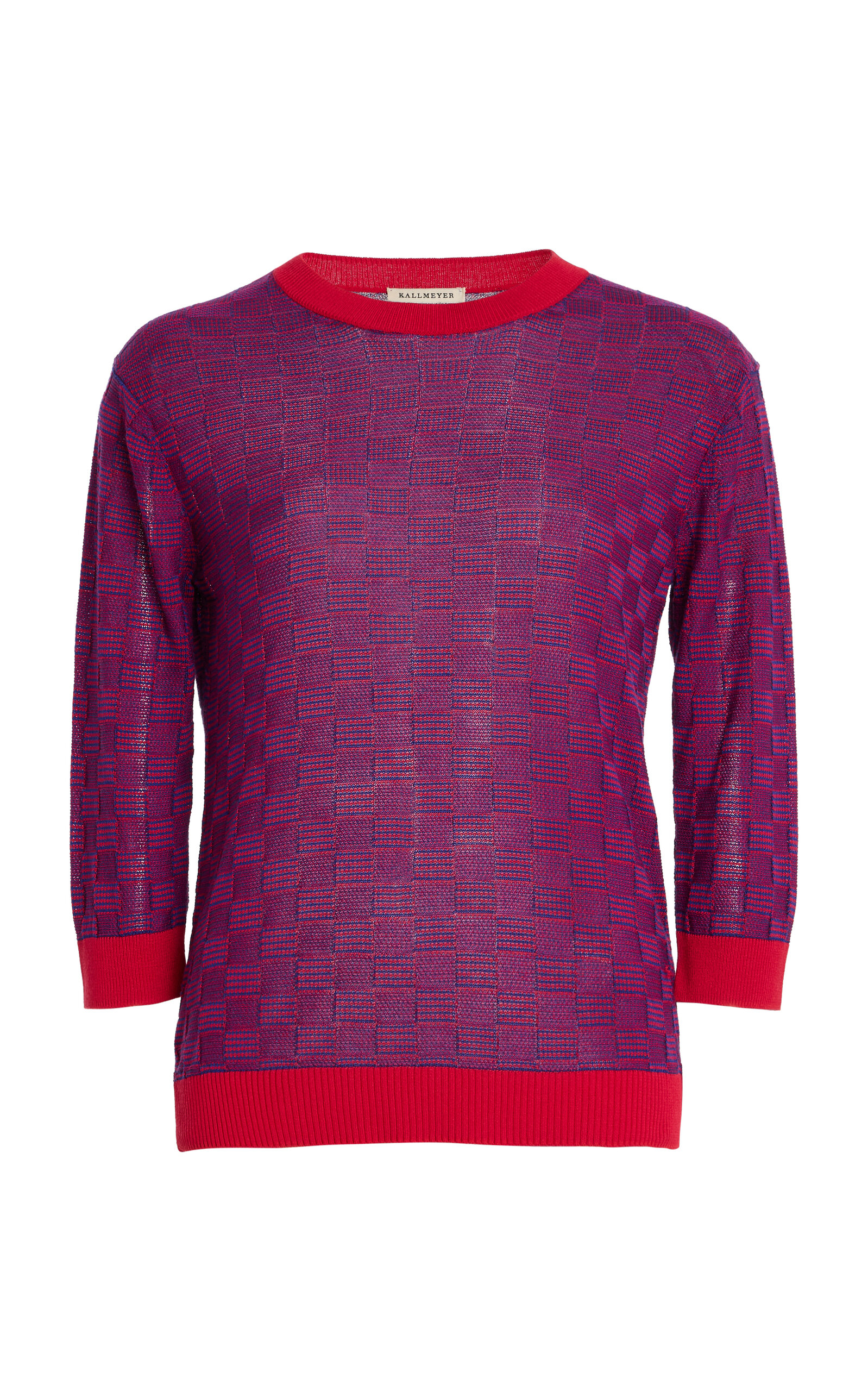 Kallmeyer Lennon Contrast-trim Crewneck Tee In Purple