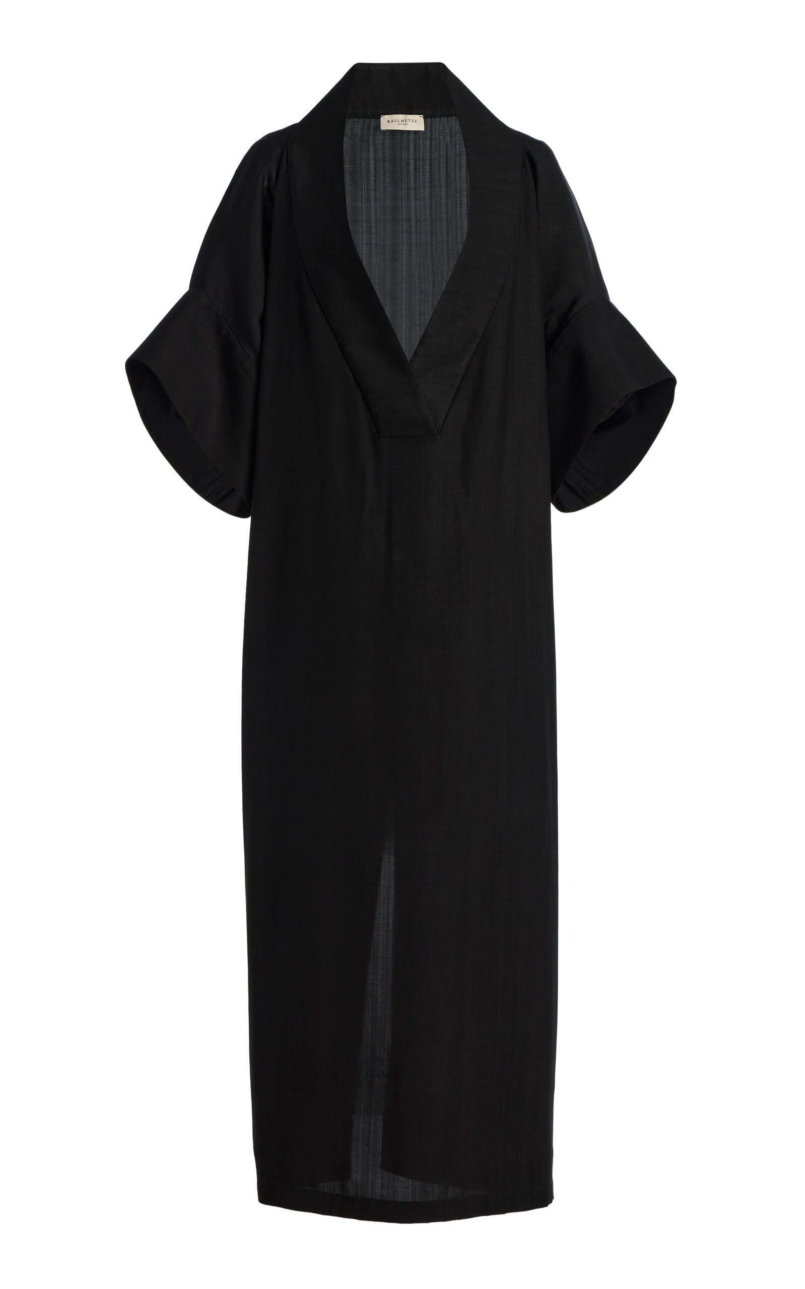 Kallmeyer Calla Off-shoulder Belted Midi Dress In Black