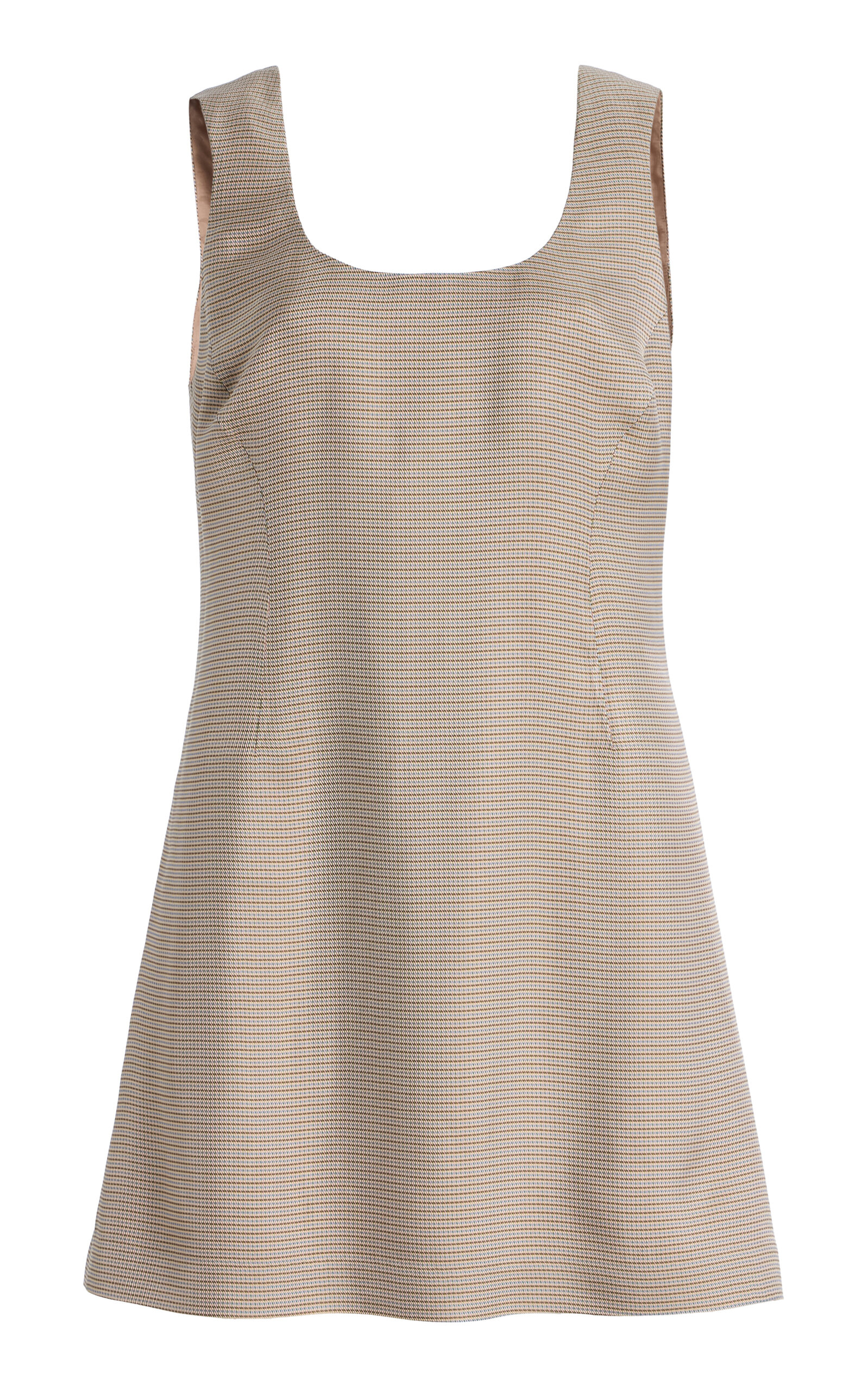 Kallmeyer Eloise Micro-plaid Mini Dress In Brown