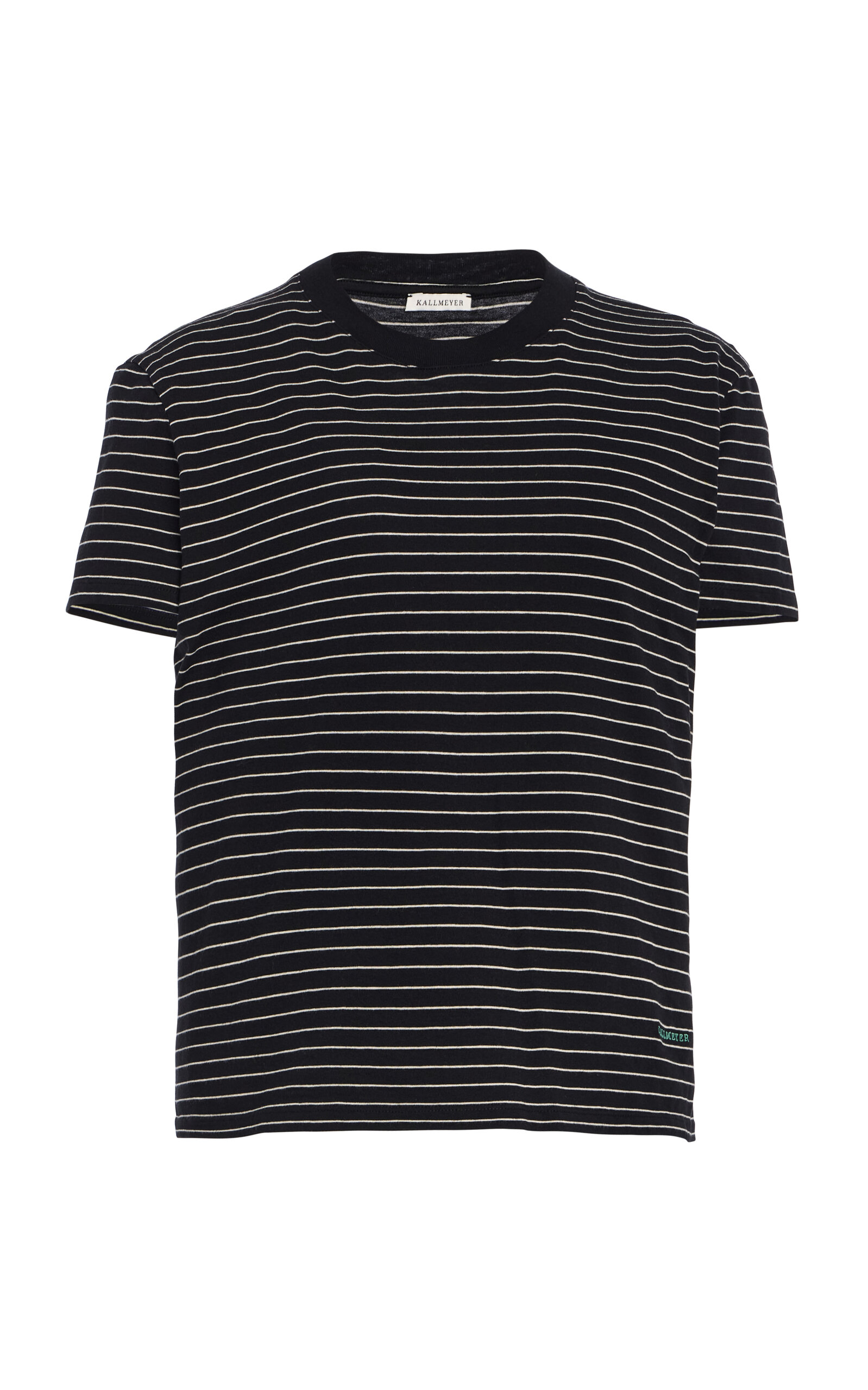 Kallmeyer Kenzie Striped Cotton Tee In Black